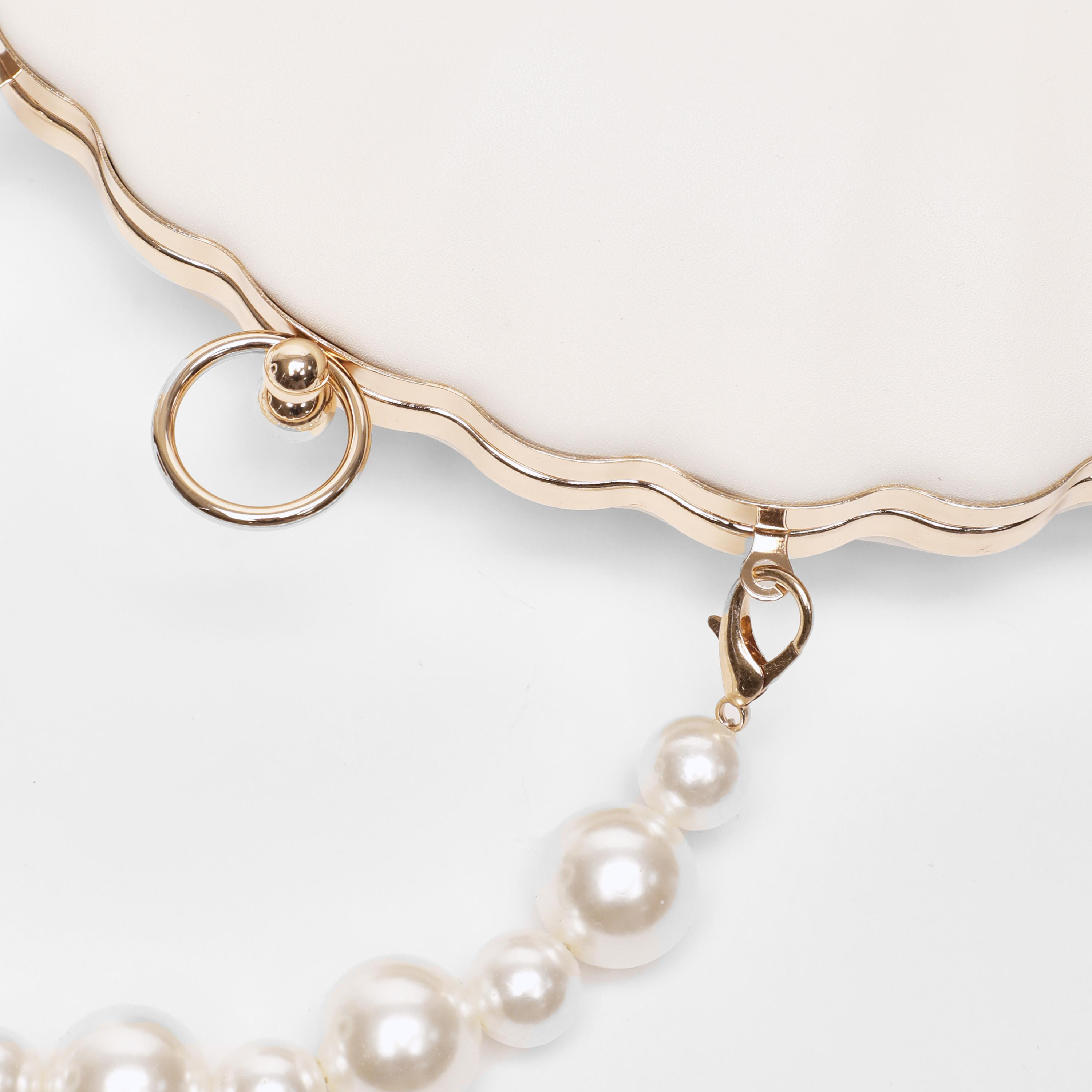 Quiz Plain Pearl Handle Shell Box Clutch with Twist Lock and Chain Detachable Strap-women-bagsandwallets-handbags-image-5