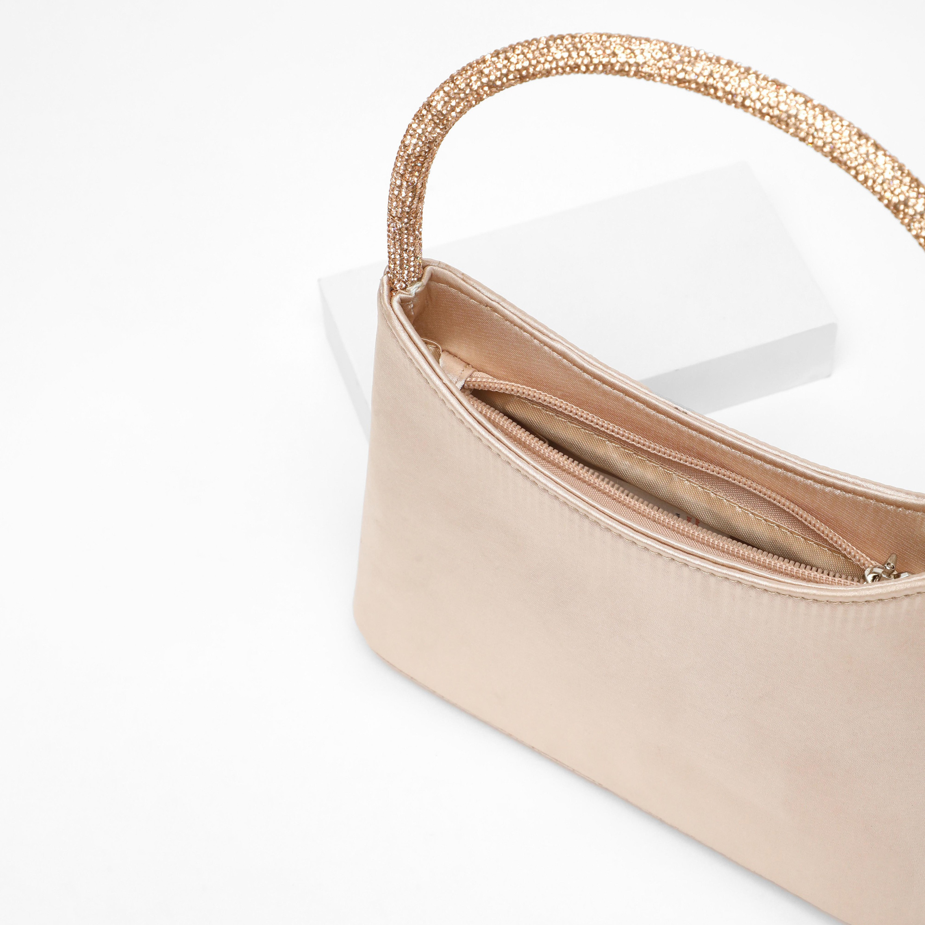 Quiz Plain Top Handel Handheld Bag with Zip Closure-women-bagsandwallets-handbags-image-3