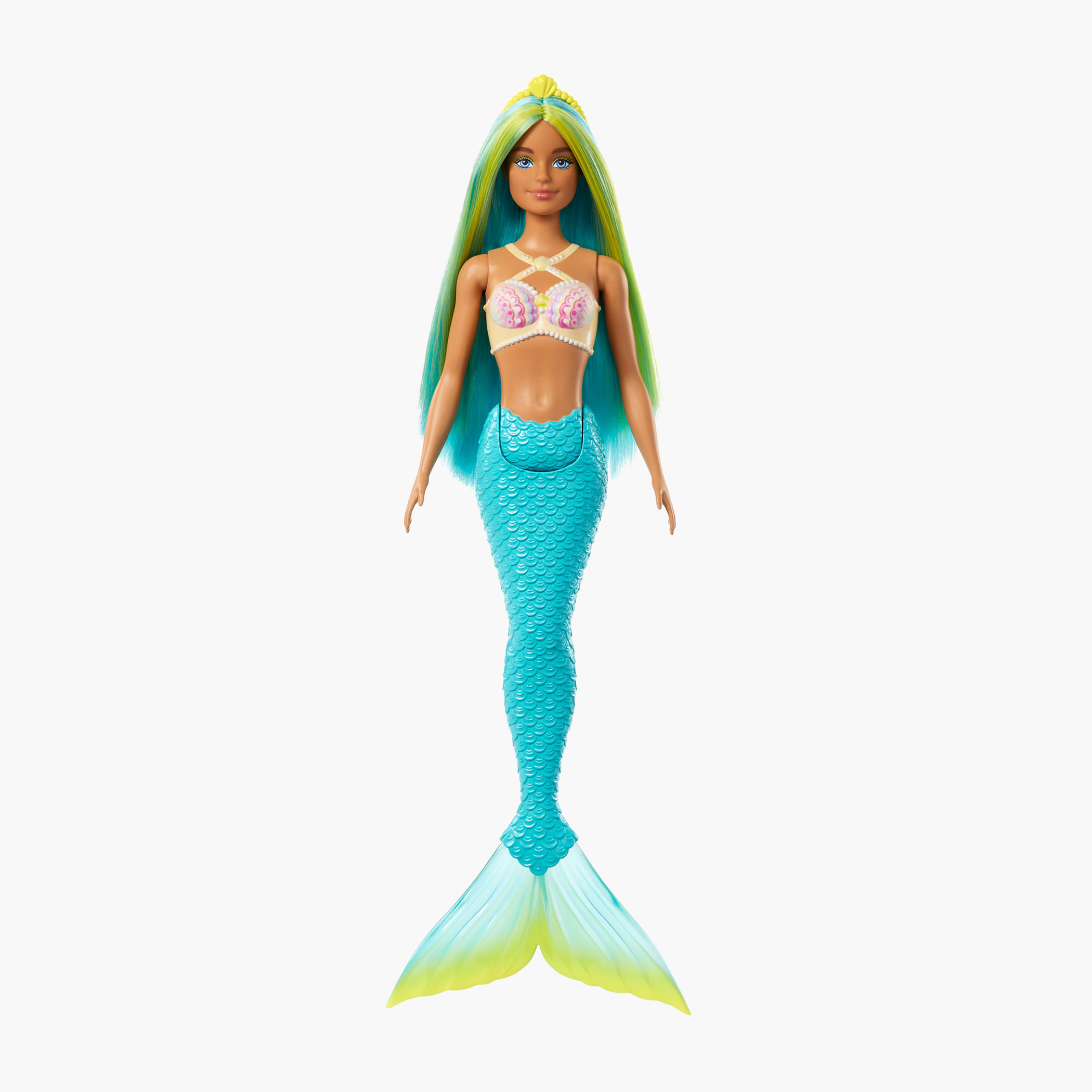 Barbie Mermaid Doll with Two-Tone Blue and Yellow Fantasy Hair and Accessory, Toy with Shell Bodice-toys-dollsandplaysets-dolls-image-1