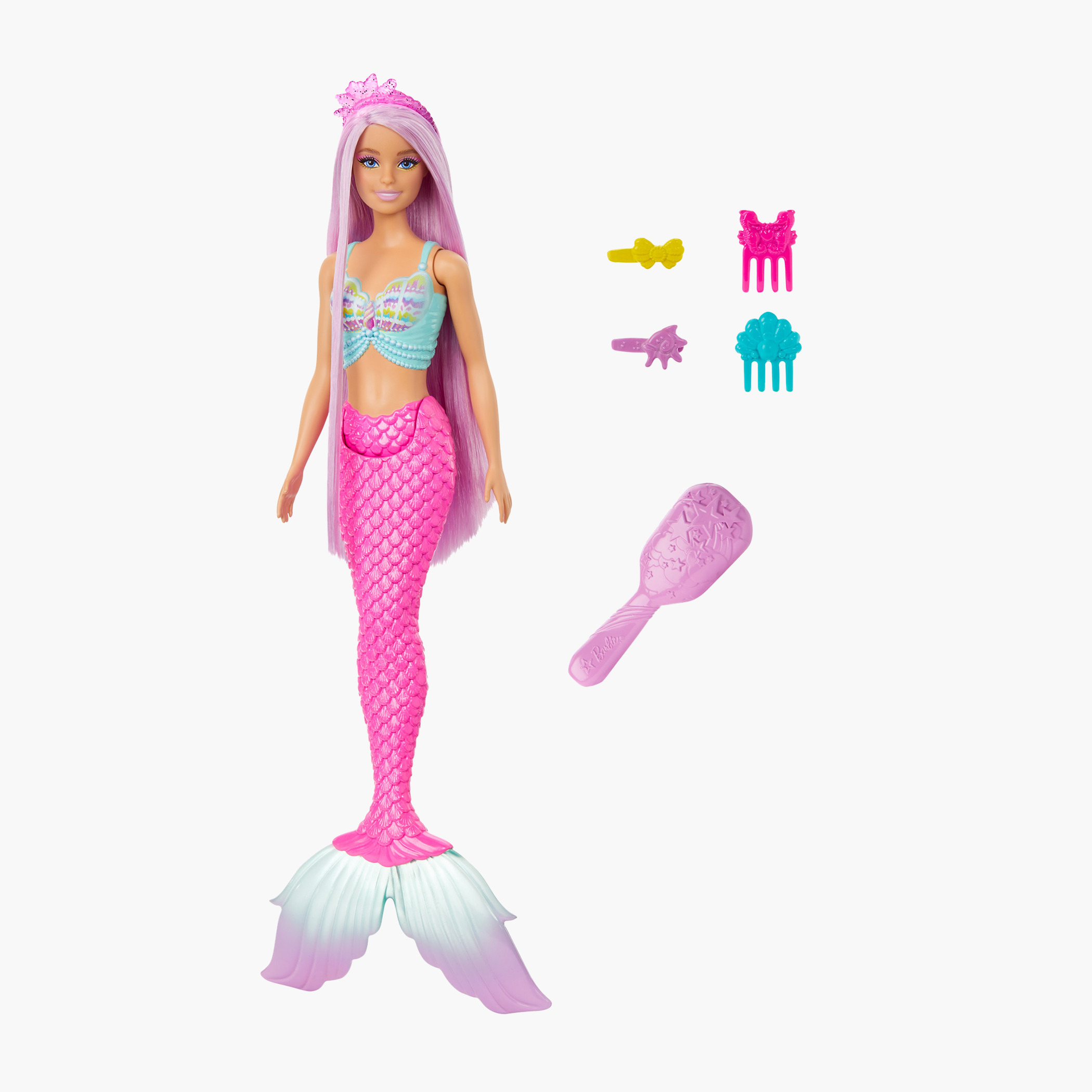 دمية حورية البحر بشعر خيالي وردي بطول 7 بوصات وإكسسوارات ملونة للعب التصفيف من باربي-toys-dollsandplaysets-dollplaysets-image-1