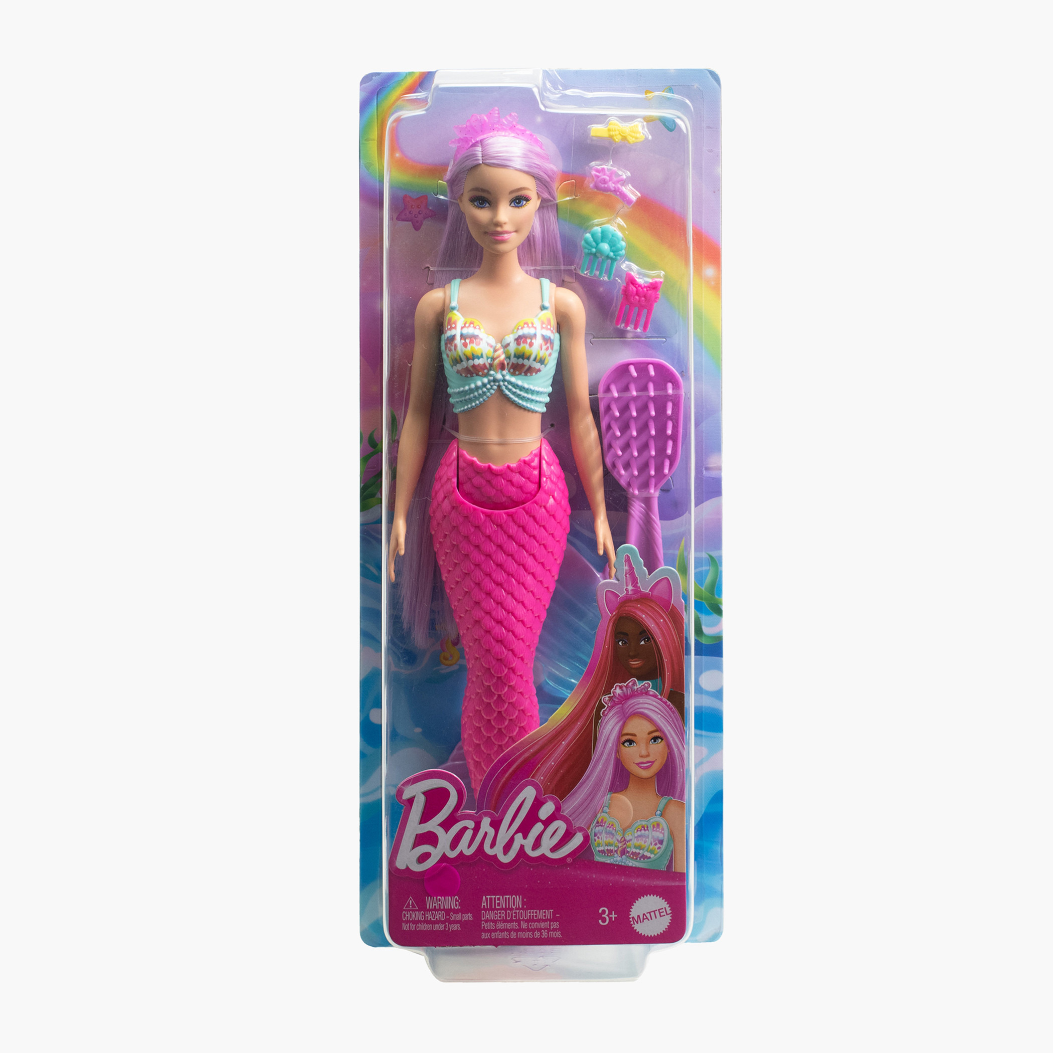 دمية حورية البحر بشعر خيالي وردي بطول 7 بوصات وإكسسوارات ملونة للعب التصفيف من باربي-toys-dollsandplaysets-dollplaysets-image-6