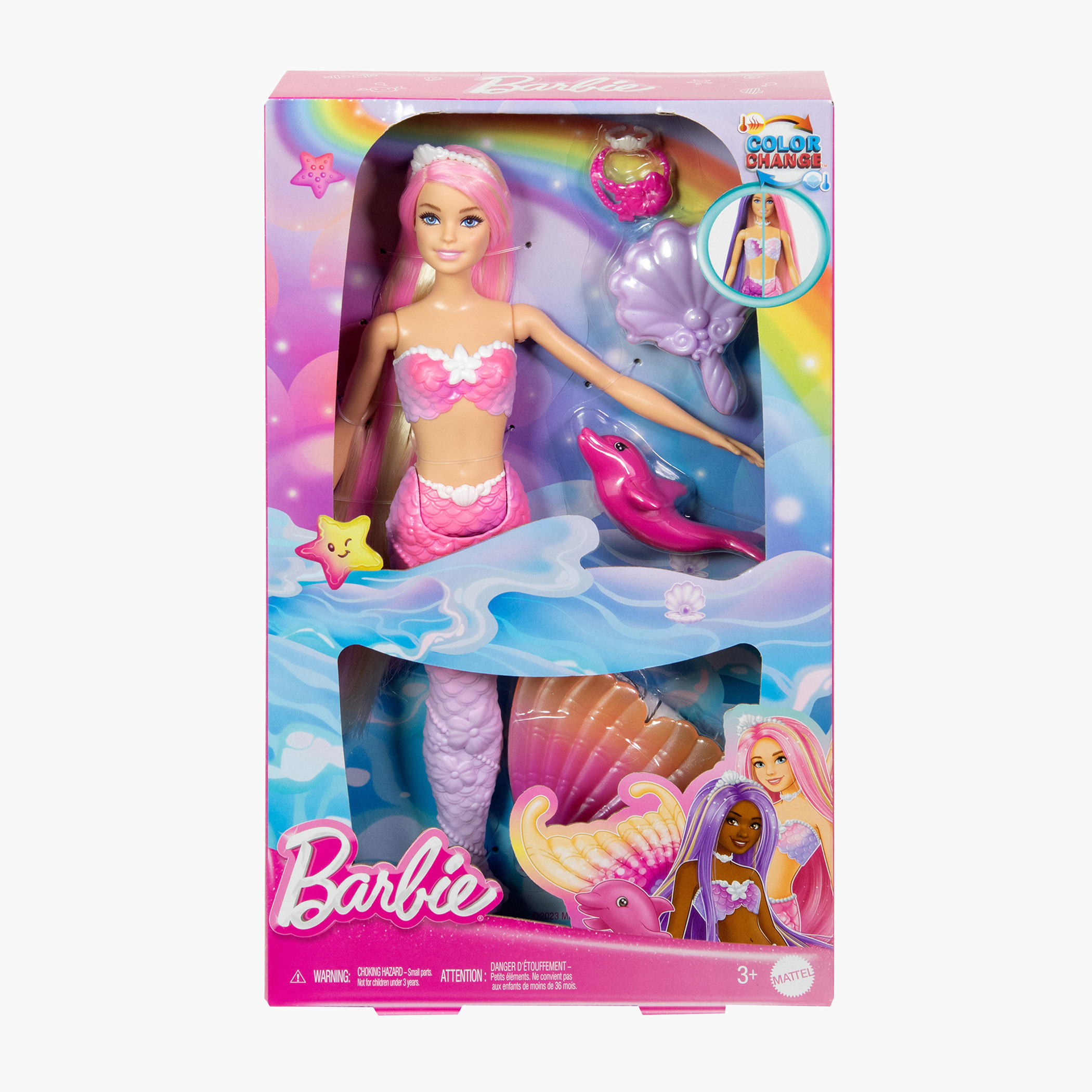 Barbie Mermaid Doll, “Malibu” with Pink Hair, Accessories, Dolphin and Water-Activated Color Change-toys-dollsandplaysets-dollplaysets-image-6