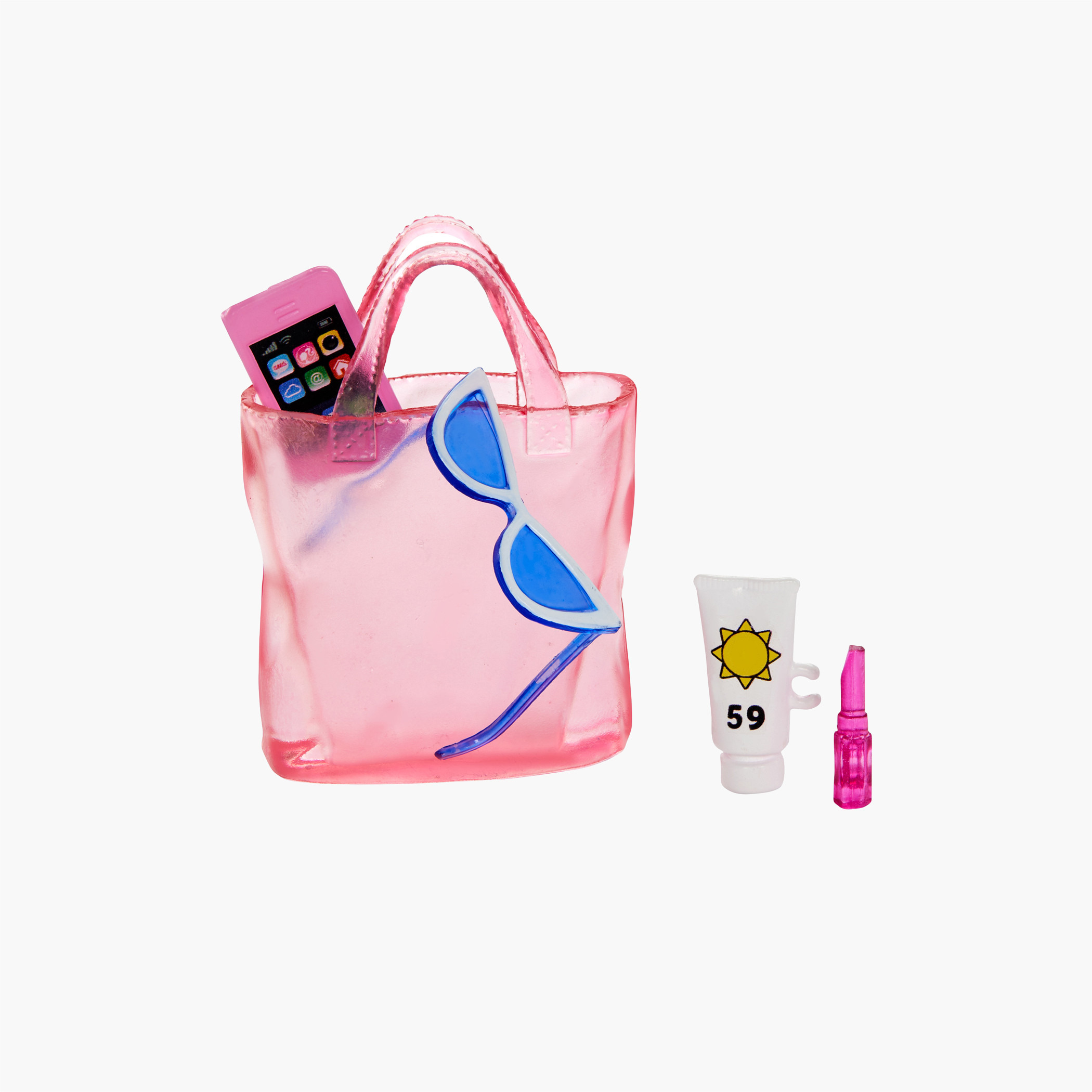 Blonde Barbie Doll with Pink and White Swimsuit, Sun Hat, Tote Bag and Beach-Themed Accessories-toys-dollsandplaysets-dolls-image-5