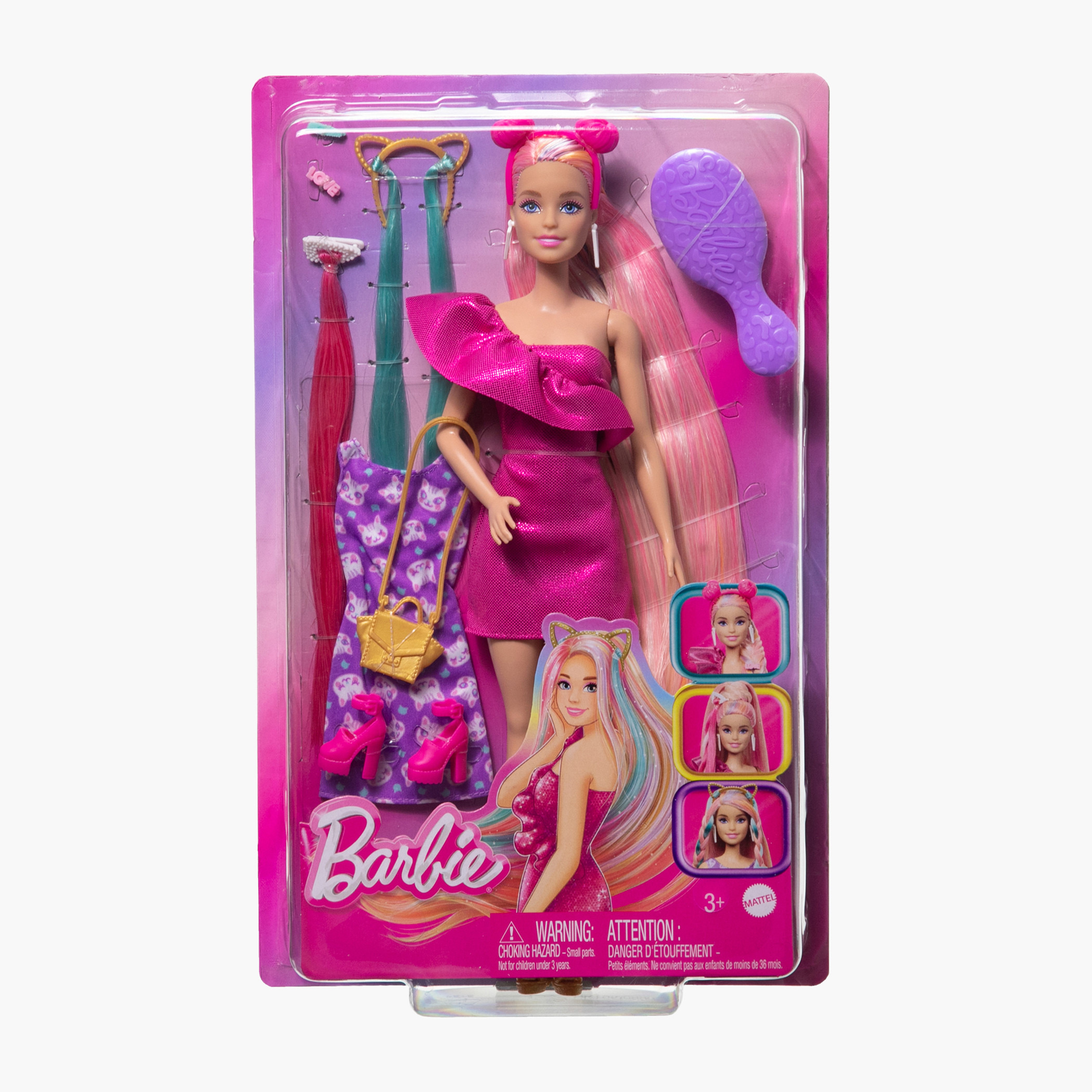Barbie Fun & Fancy Doll Set, Extra-Long Color-Streaked Blonde Hair, Clothes & Styling Accessories-toys-dollsandplaysets-dollplaysets-image-6