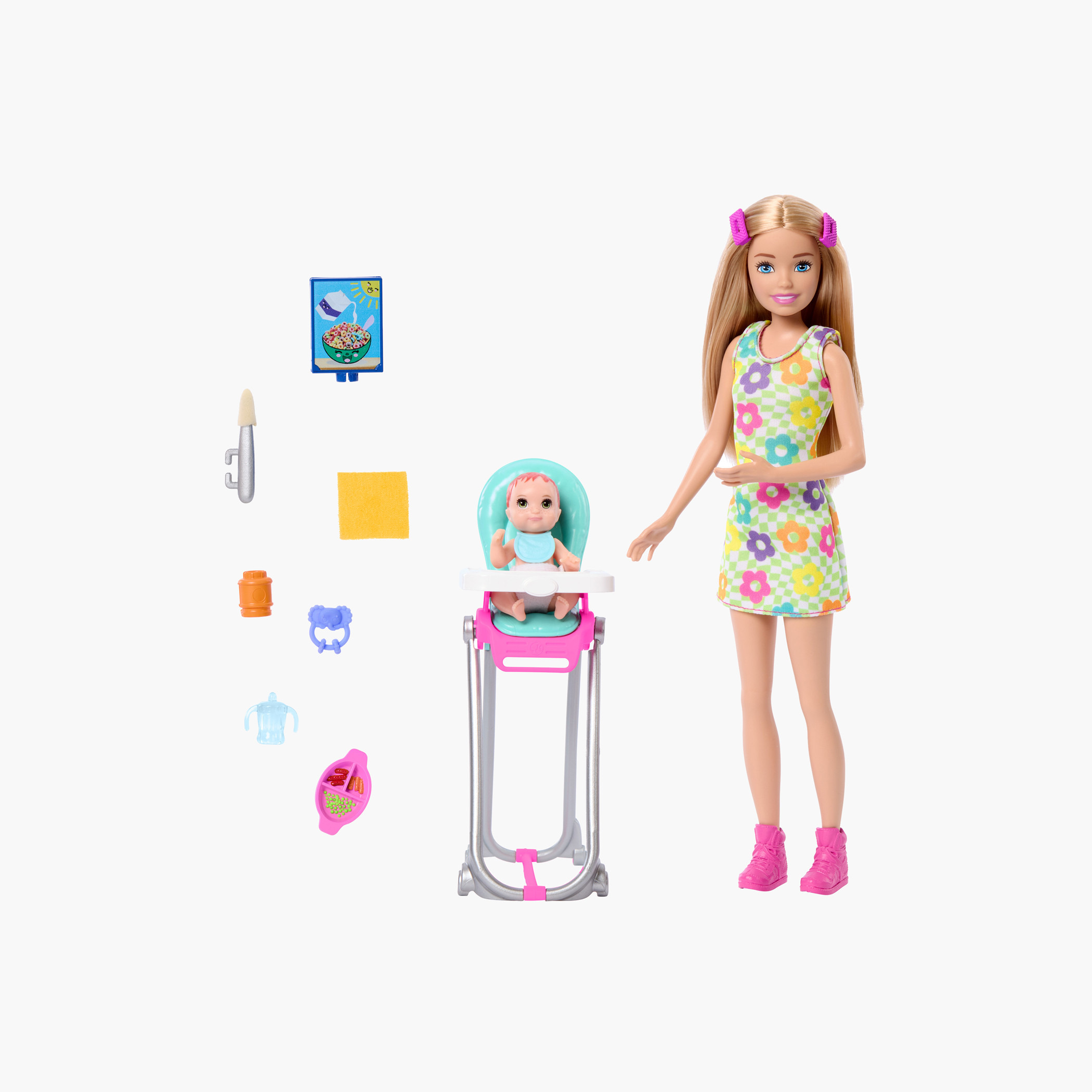 Barbie Skipper Doll & Playset with Accessories, Babysitting Mealtime Theme, Color-change Toy Play-toys-dollsandplaysets-dollplaysets-image-1