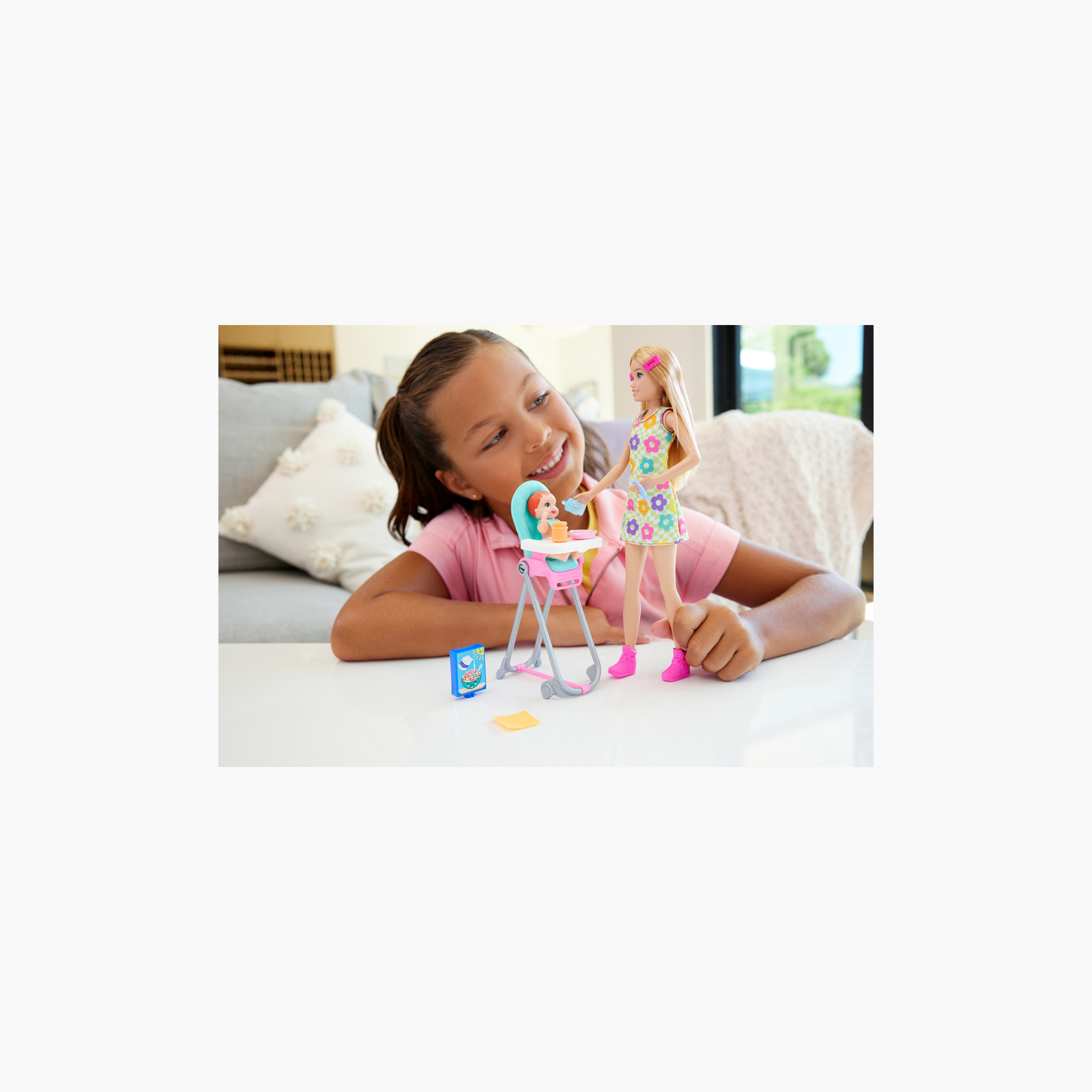 Barbie Skipper Doll & Playset with Accessories, Babysitting Mealtime Theme, Color-change Toy Play-toys-dollsandplaysets-dollplaysets-image-2