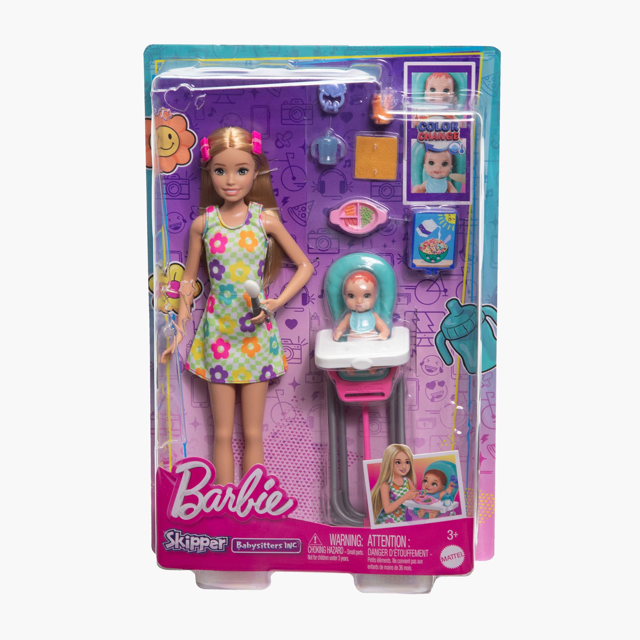 Barbie Skipper Doll & Playset with Accessories, Babysitting Mealtime Theme, Color-change Toy Play-toys-dollsandplaysets-dollplaysets-image-6