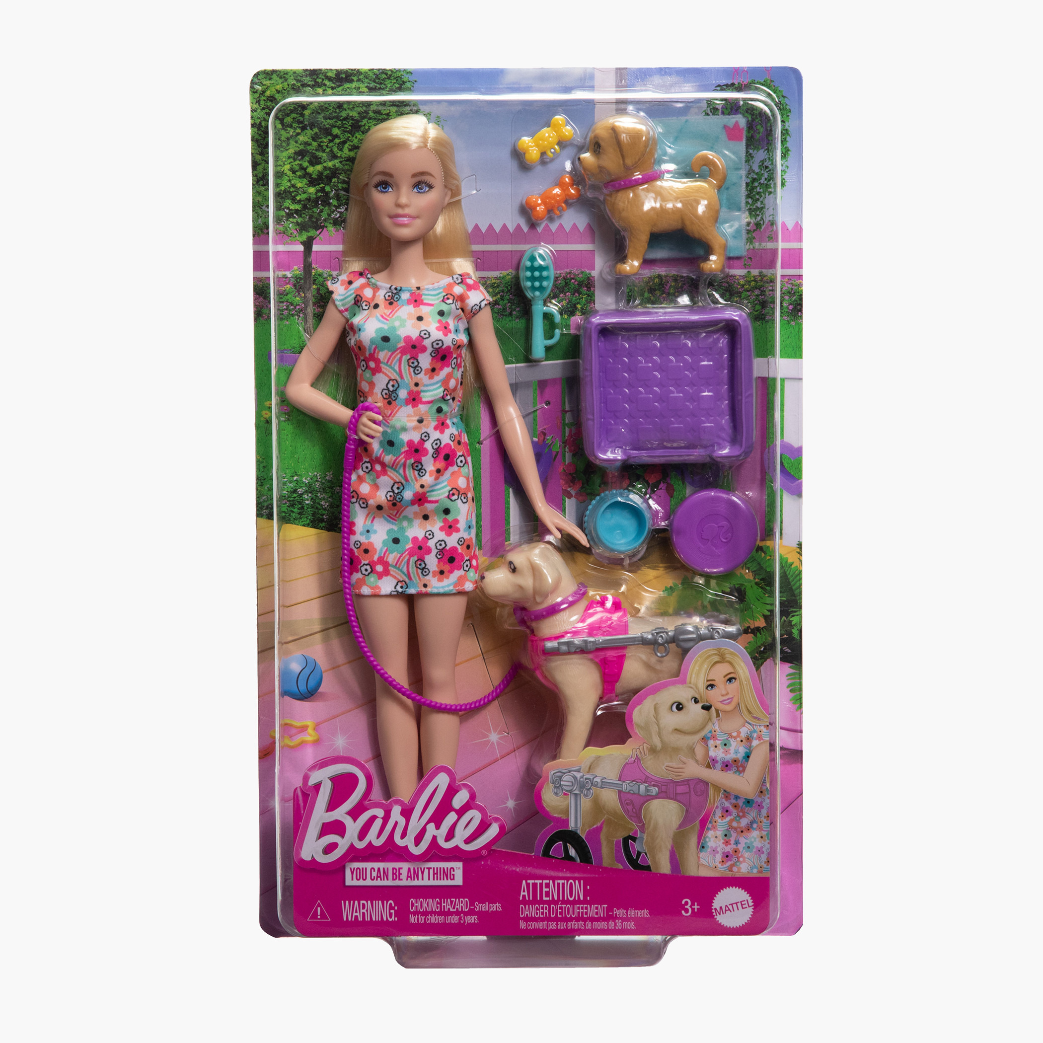 Barbie Doll with 2 Toy Dogs & Accessories, 1 Pup in Removable Wheelchair with Wheels, 10+ Piece Set-toys-dollsandplaysets-dollplaysets-image-6