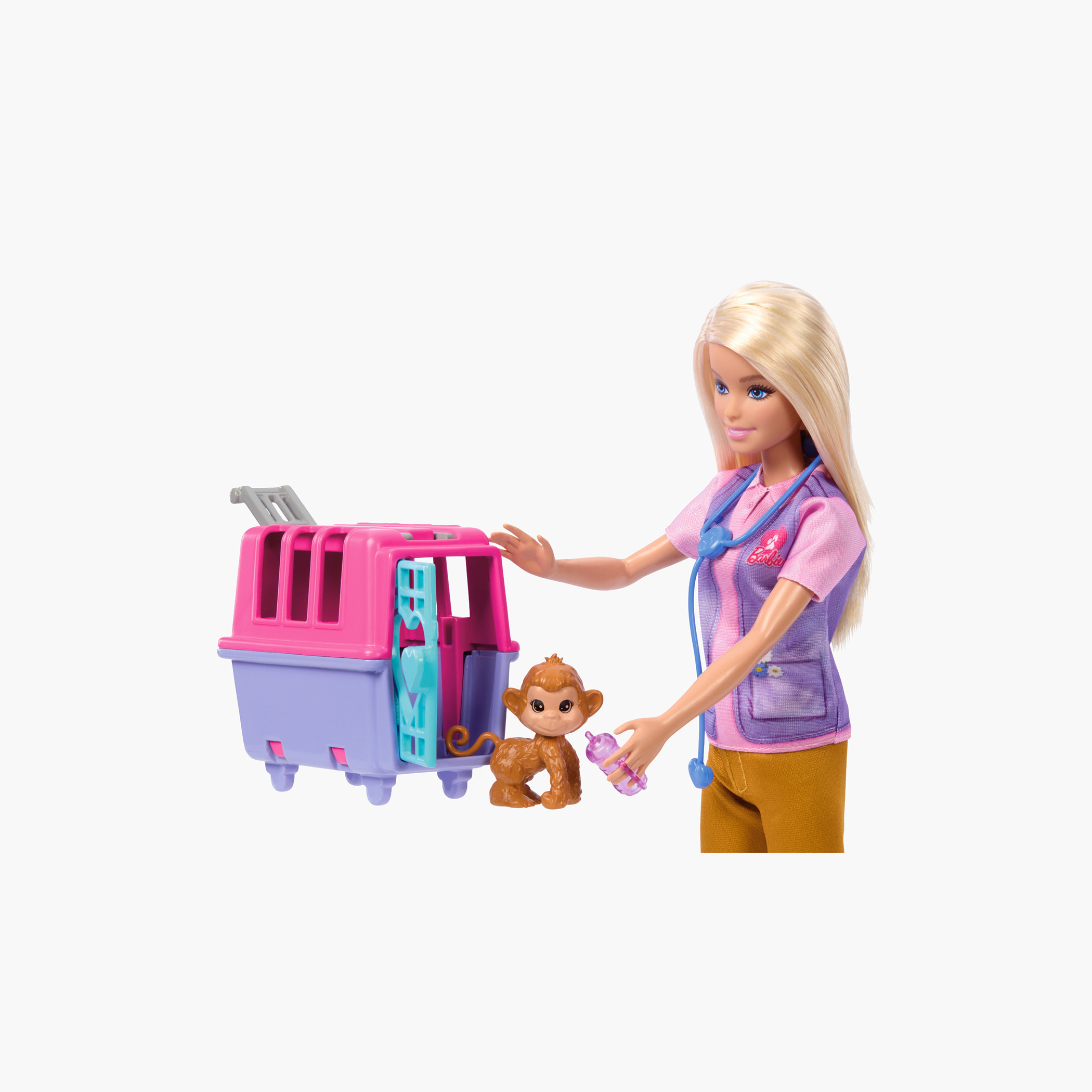 Barbie Careers Playset, Animal Rescue & Recovery Set with Doll, Monkey & Tiger Figures, Accessories-toys-dollsandplaysets-dollplaysets-image-3