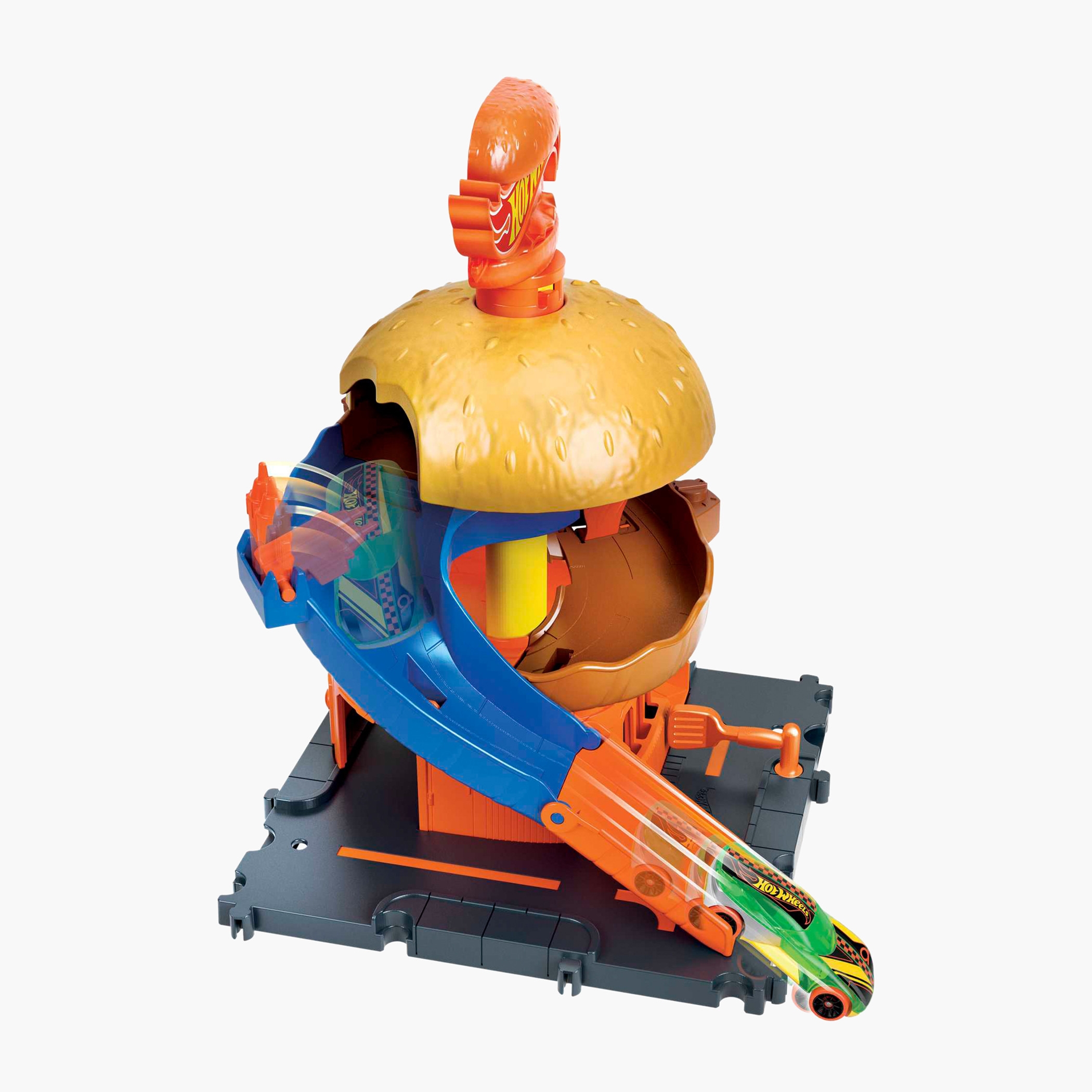 مجموعة لعب برجر بليتز سيتي داون تاون من هوت ويلز-toys-playvehicles-vehicleplaysets-image-4