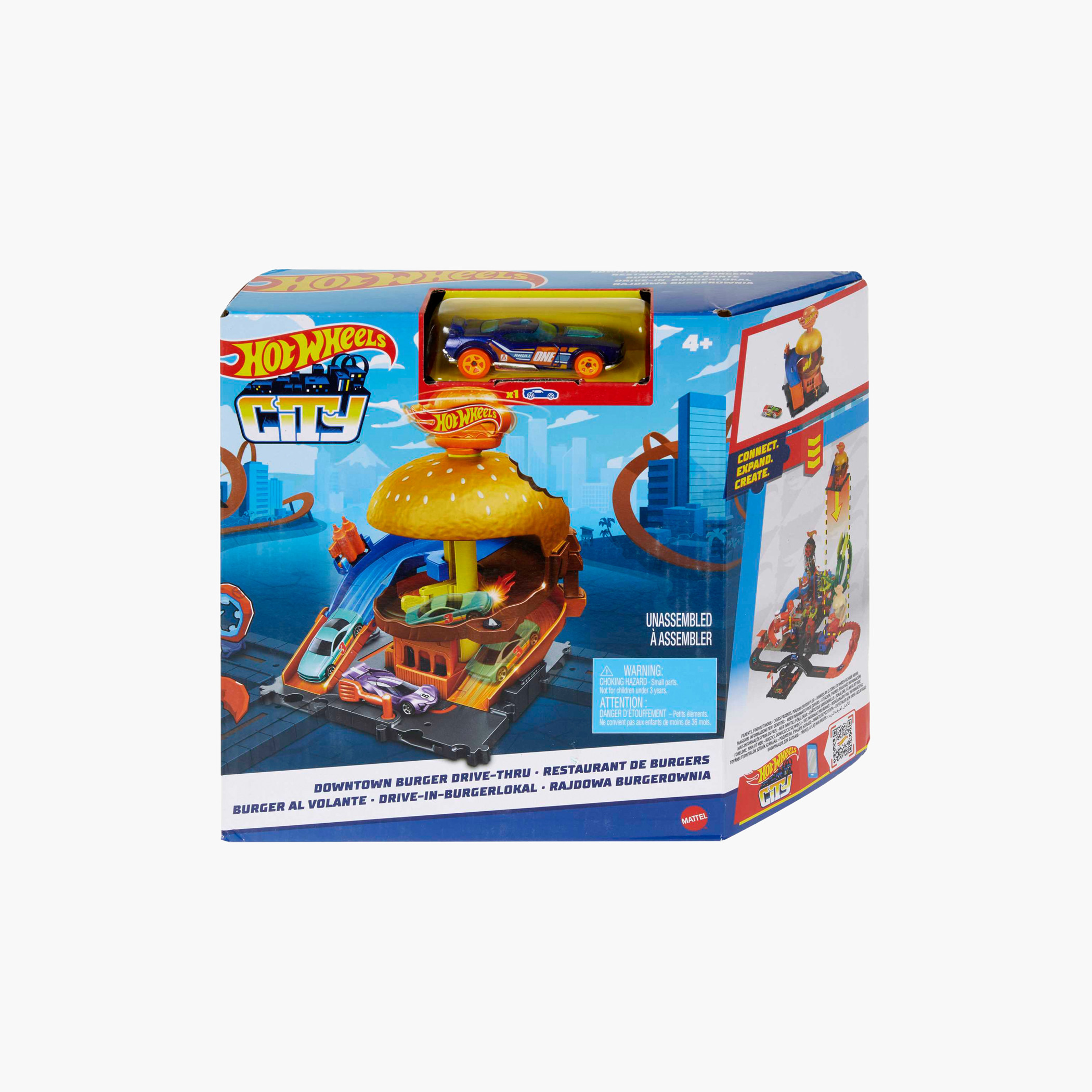 مجموعة لعب برجر بليتز سيتي داون تاون من هوت ويلز-toys-playvehicles-vehicleplaysets-image-6