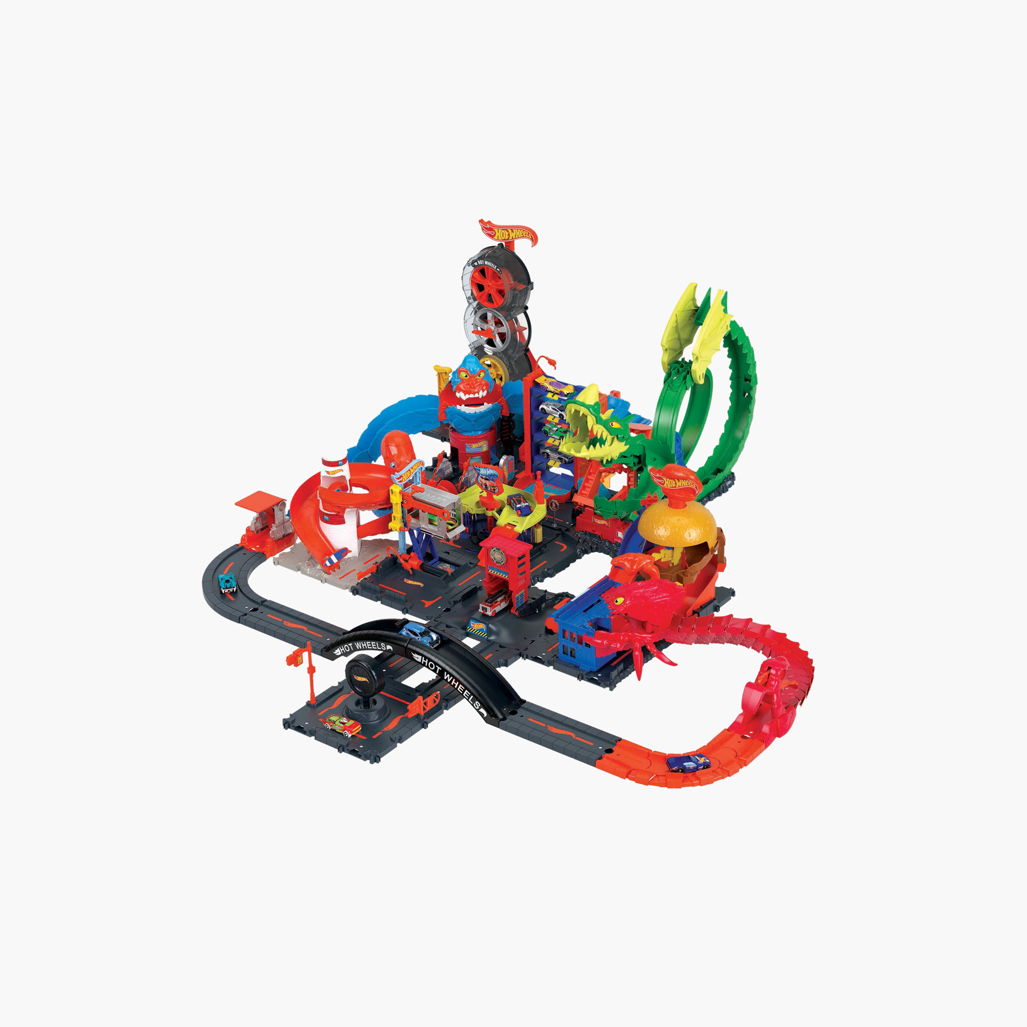 Hot Wheels City Toy Track Set, Express Car Wash Playset with 1:64 Scale, Foam Roller & Drying Flaps-toys-playvehicles-vehicleplaysets-image-5