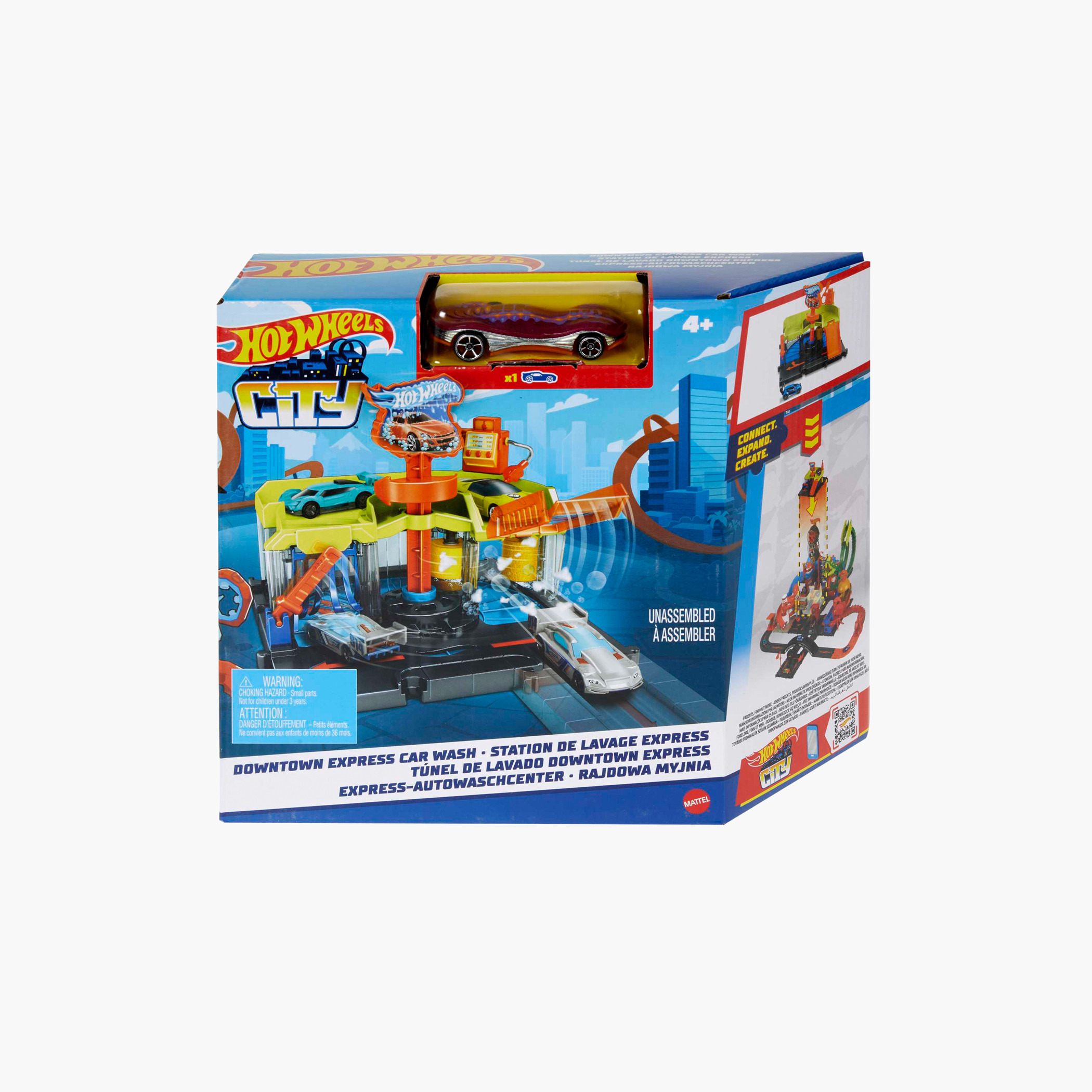 Hot Wheels City Toy Track Set, Express Car Wash Playset with 1:64 Scale, Foam Roller & Drying Flaps-toys-playvehicles-vehicleplaysets-image-6