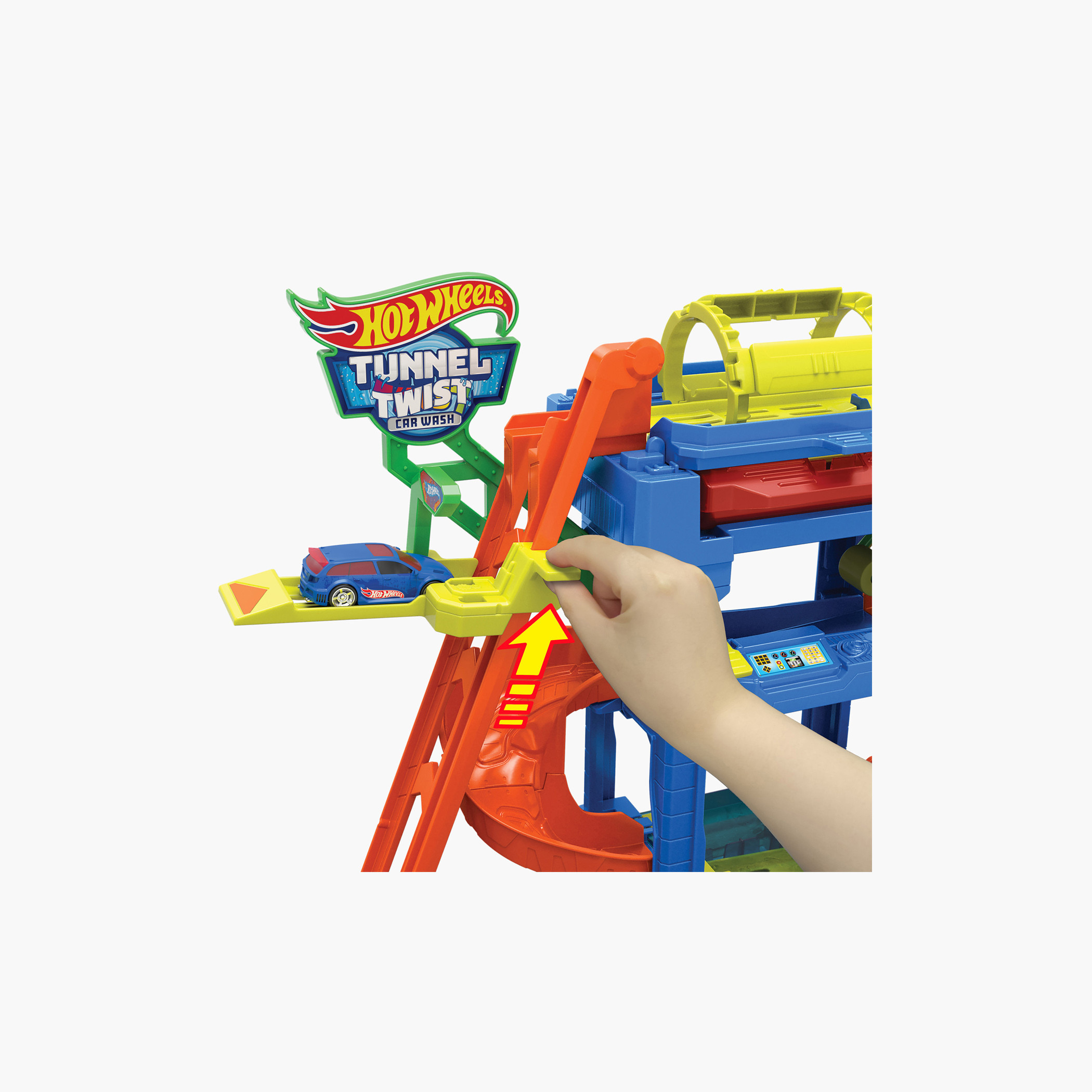 Hot Wheels City Toy Car Track Set, Tunnel Twist Car Wash with 1 Color Shifters Vehicle in 1:64 Scale-toys-playvehicles-vehicleplaysets-image-3