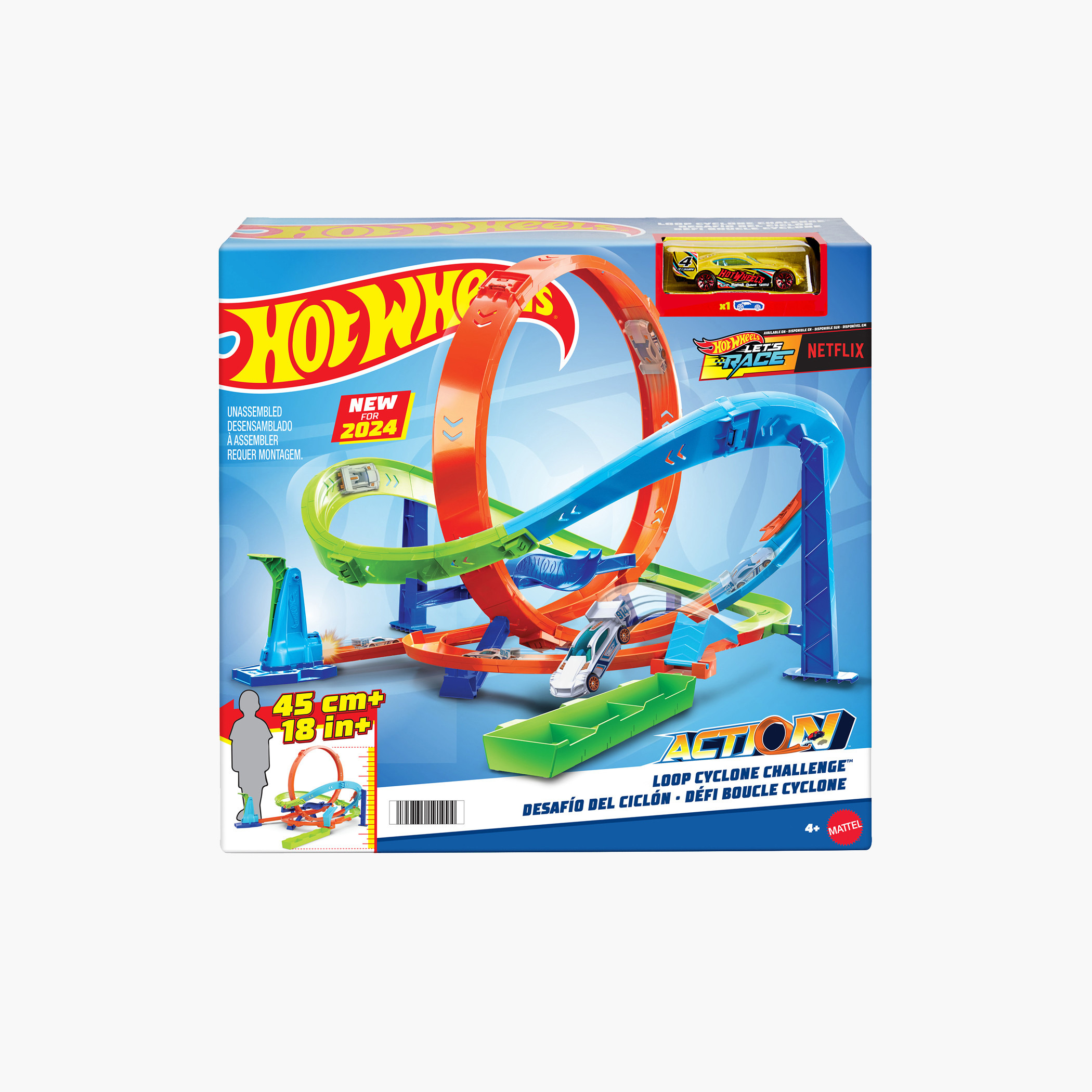 Hot Wheels Toy Car Track Set, 1:64 Scale, Action Loop Cyclone Challenge Track, 2 Ways to Play-toys-playvehicles-vehicleplaysets-image-6