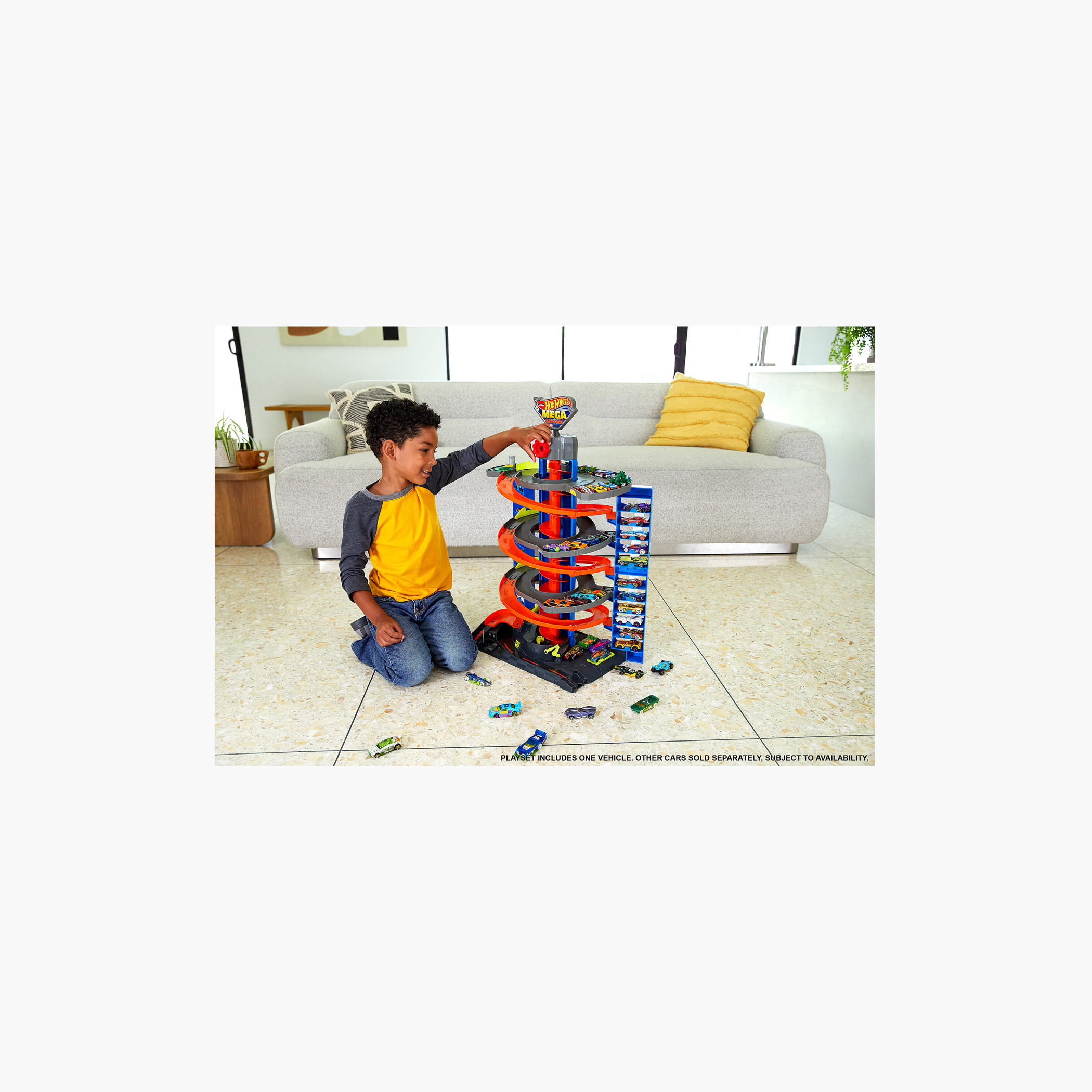 Hot Wheels City Mega Garage Playset with Corkscrew Elevator & Storage for 60+ Cars-toys-playvehicles-vehicleplaysets-image-5