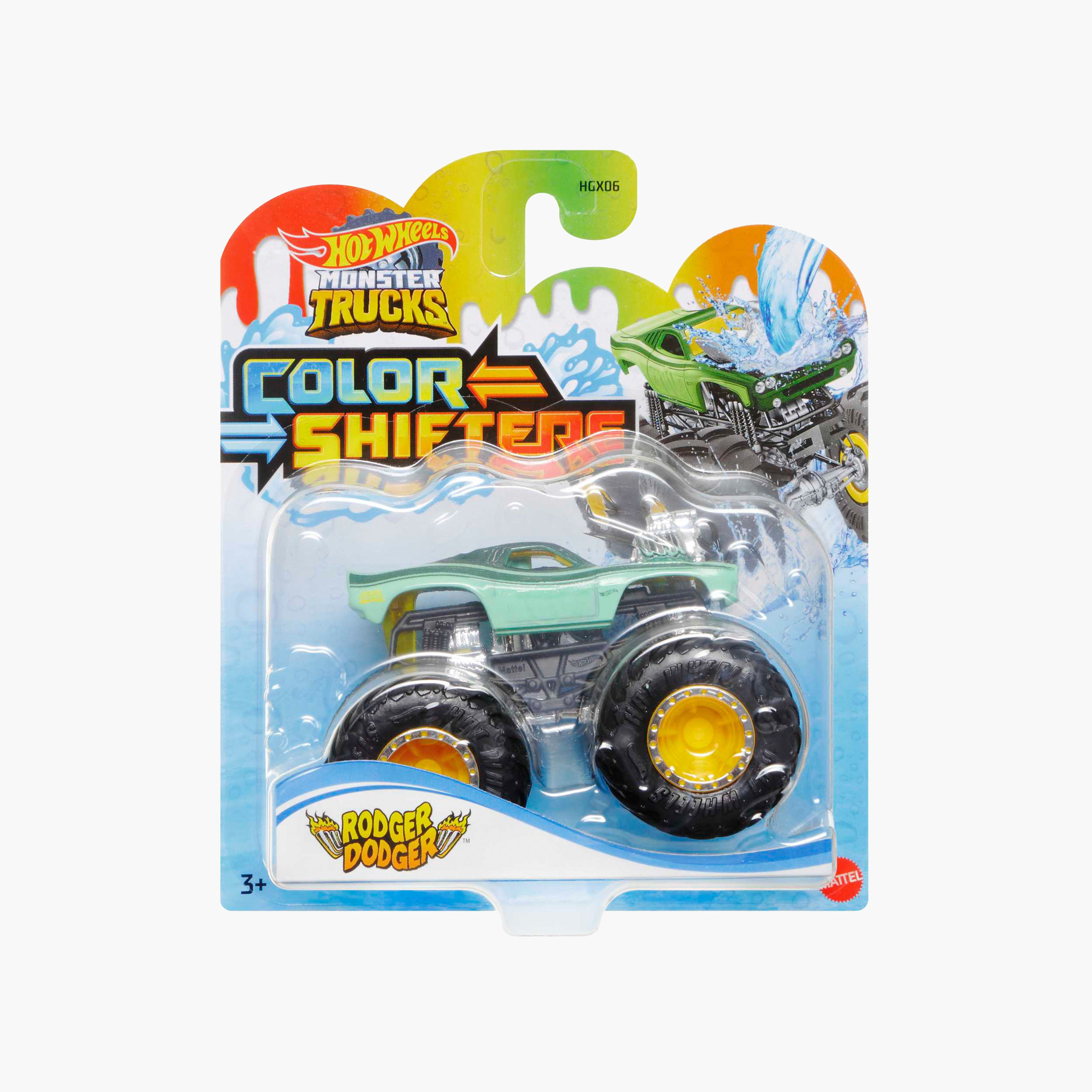 شاحنة مونستر تراكس كولور شيفترز بمقياس 1:64 من هوت ويلز (قد تختلف الأشكال)-toys-playvehicles-cars-image-1