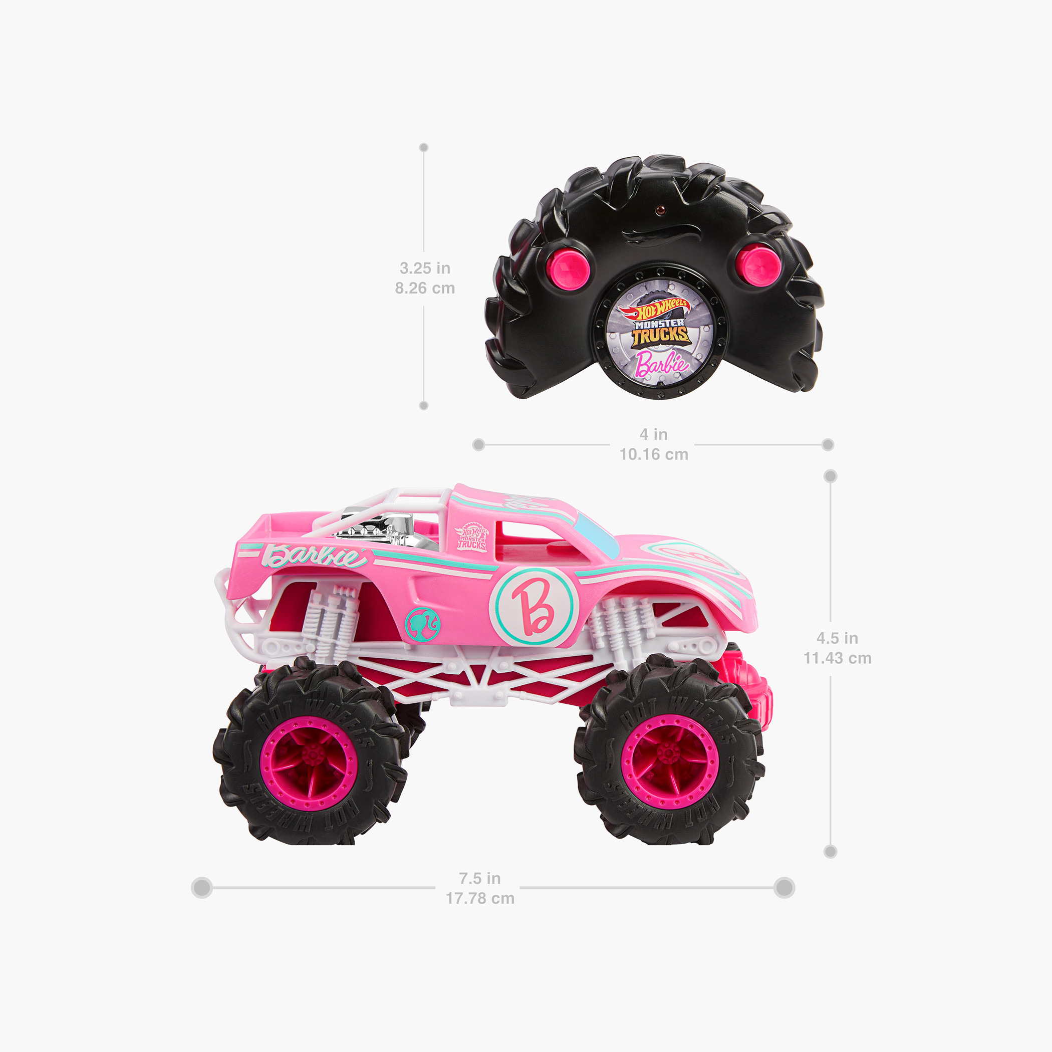 Hot Wheels Barbie Monster Truck Remote Control Toy Car-toys-remotecontrolledvehicles-rccars-image-2