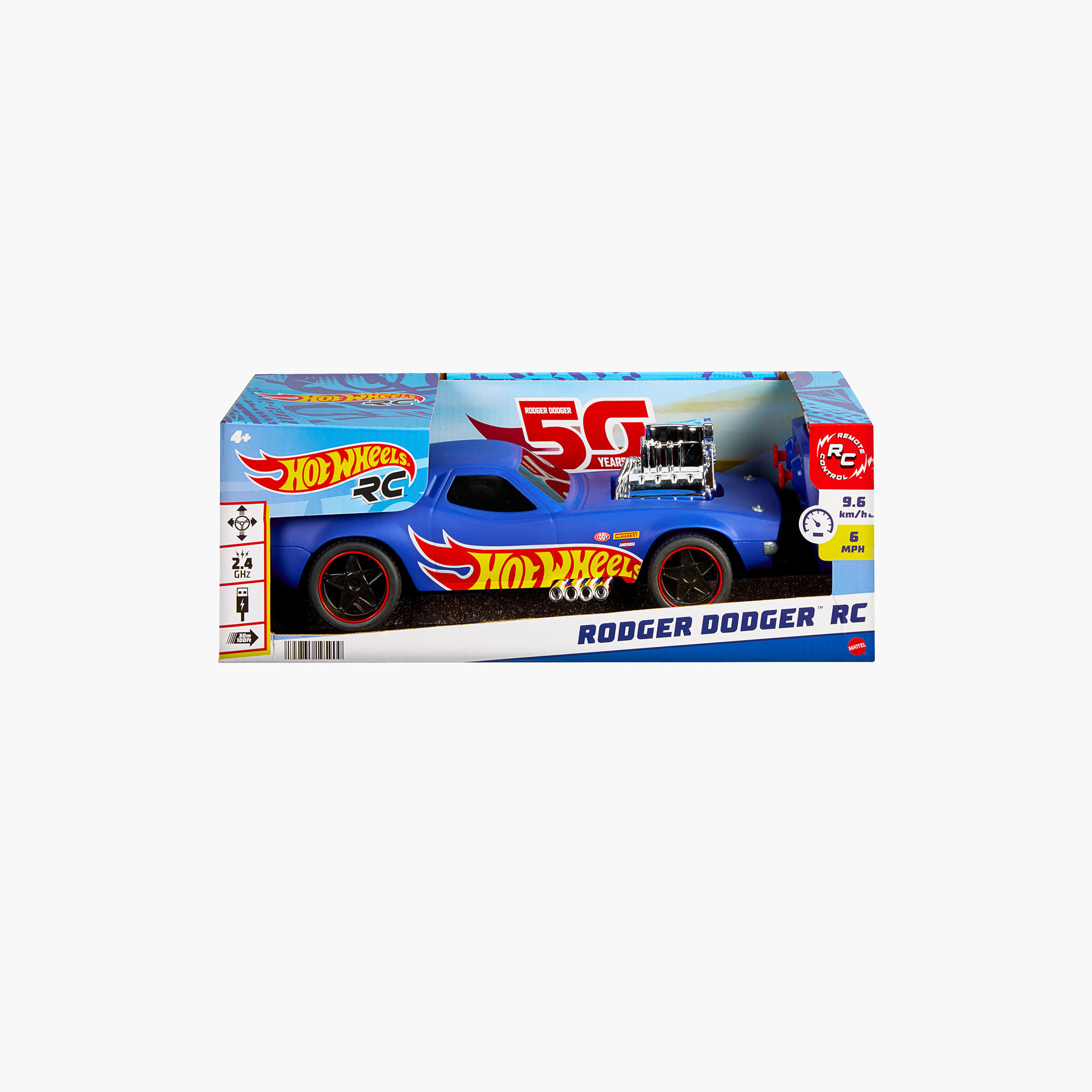 Hot Wheels 1:16 Scale RC Rodger Dodger Toy Car, Special 50th Anniversary Edition Remote Control Car-toys-remotecontrolledvehicles-rccars-image-6