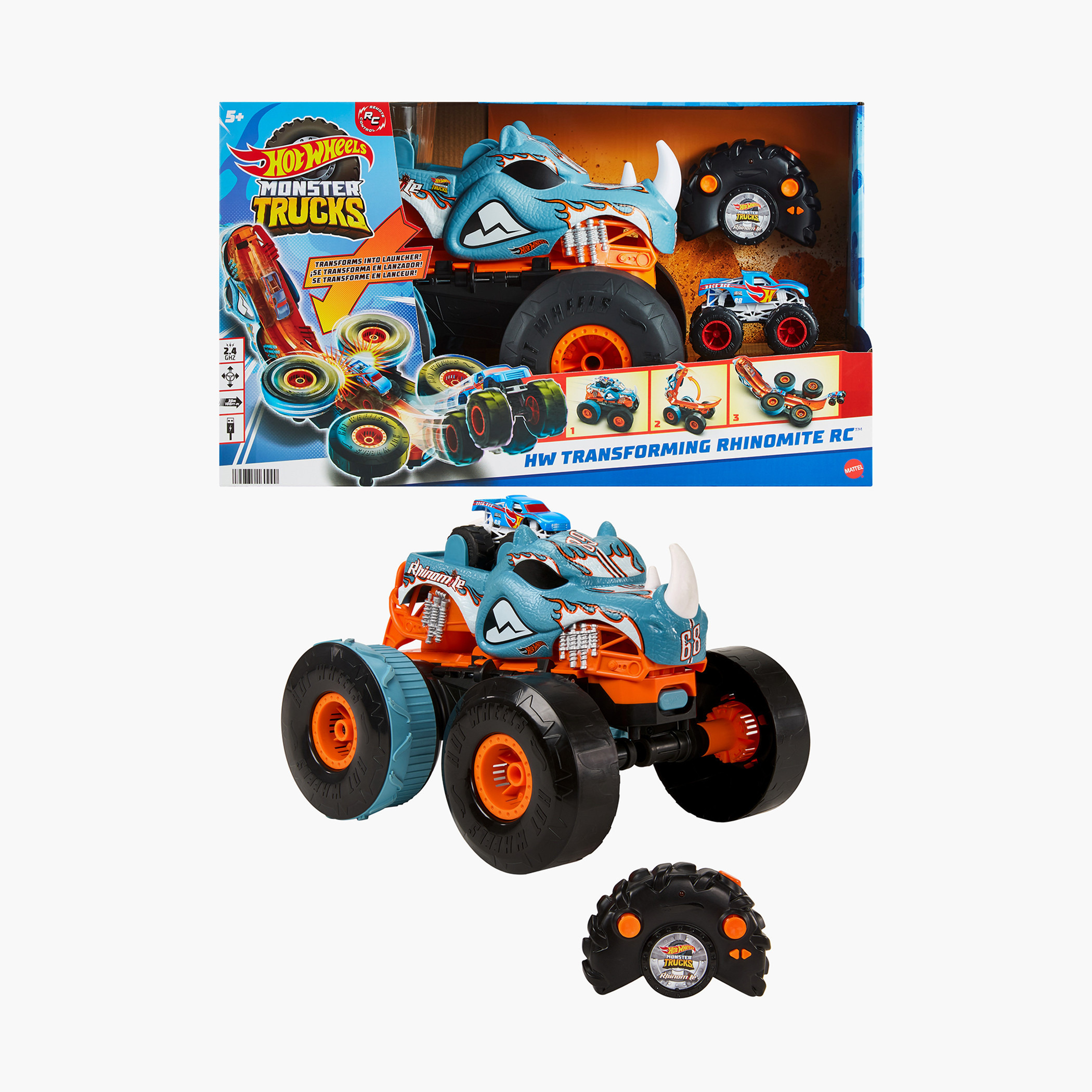 Buy Hot Wheels Remote Control Transforming Rhinomite Monster Truck Online Babyshop UAE