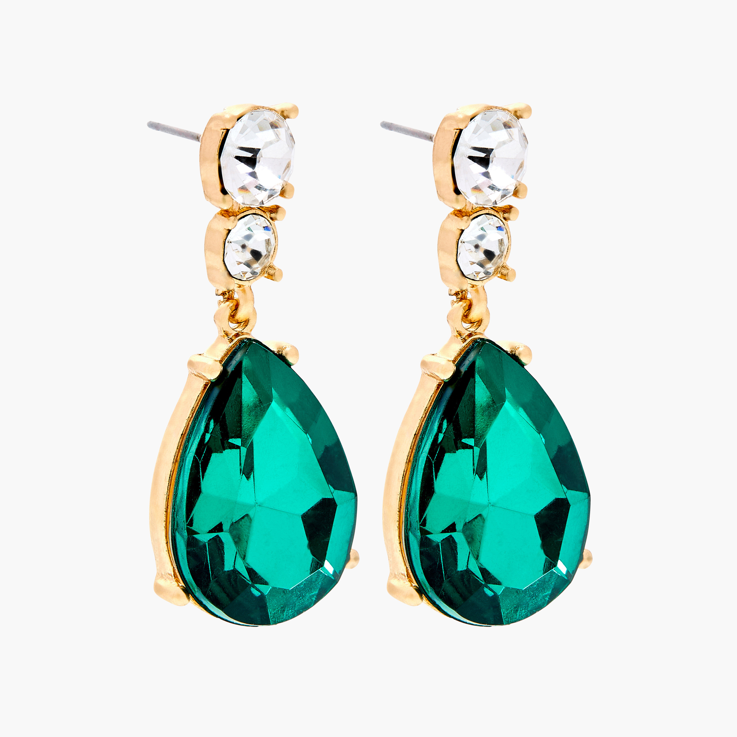 Floral Stone Embellished Earrings-women-watchesandjewellery-jewellery-earrings-image-2