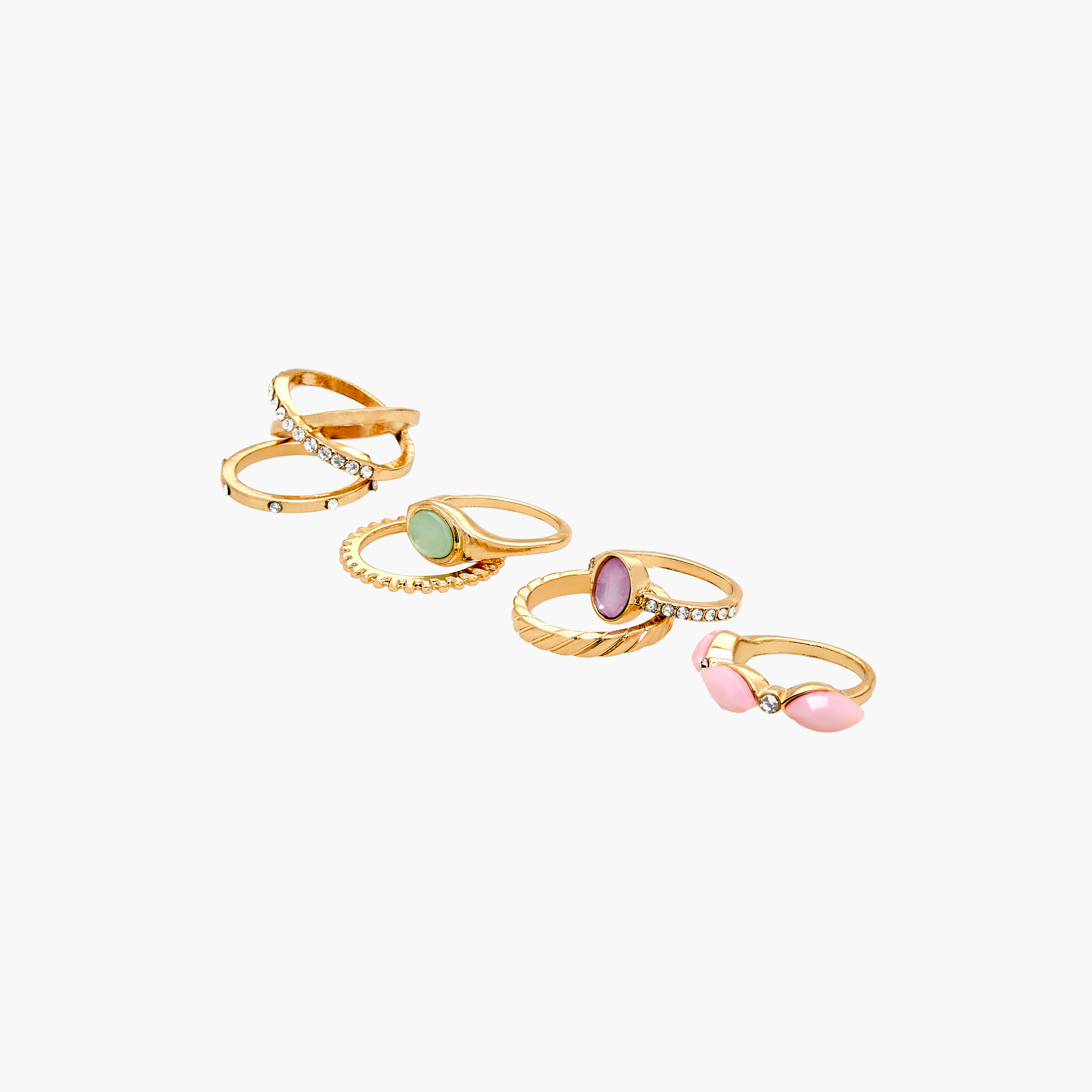 Embellished 7-Piece Ring Set - S-M-women-watchesandjewellery-jewellery-rings-image-1