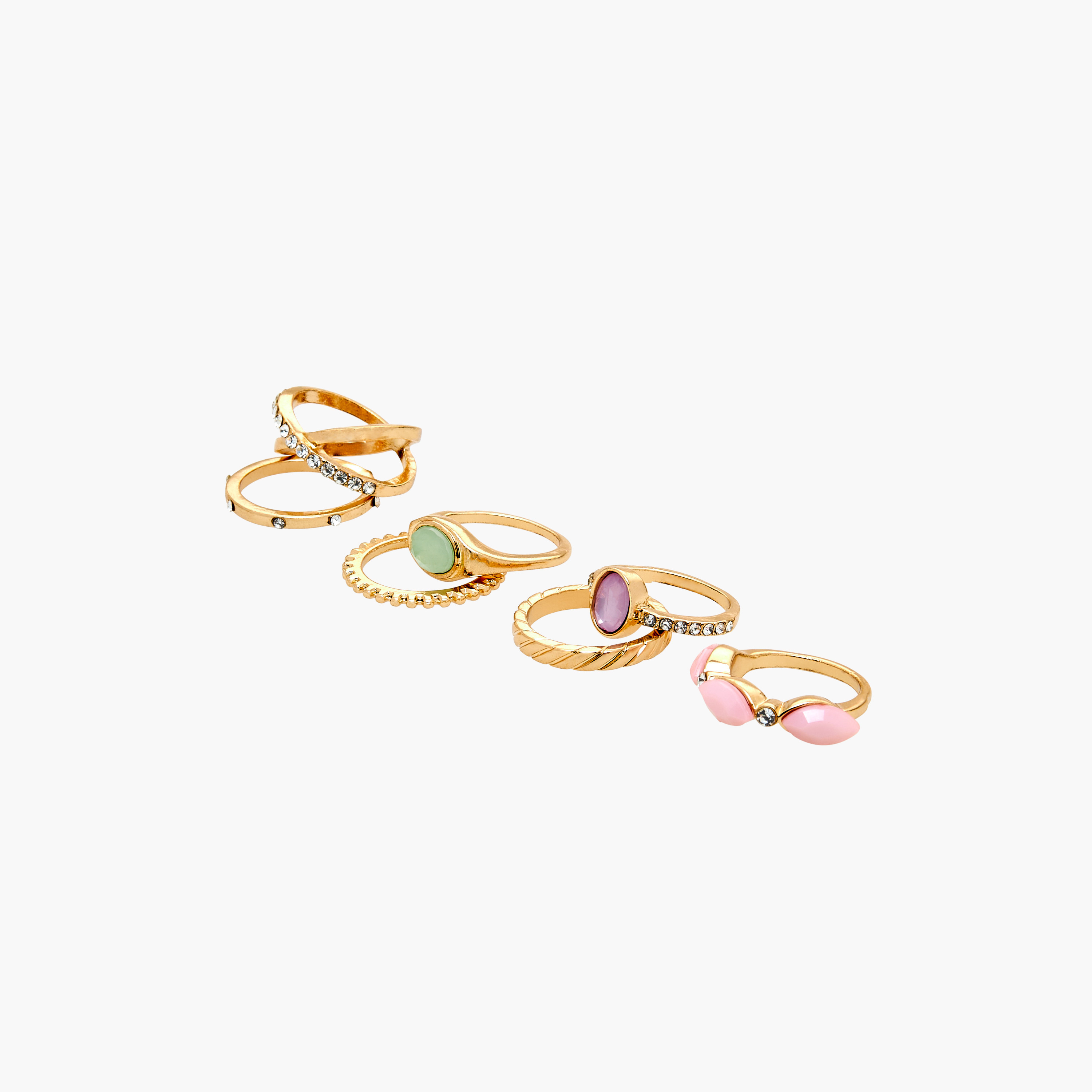 Embellished 7-Piece Ring Set - L-XL-women-watchesandjewellery-jewellery-rings-image-1