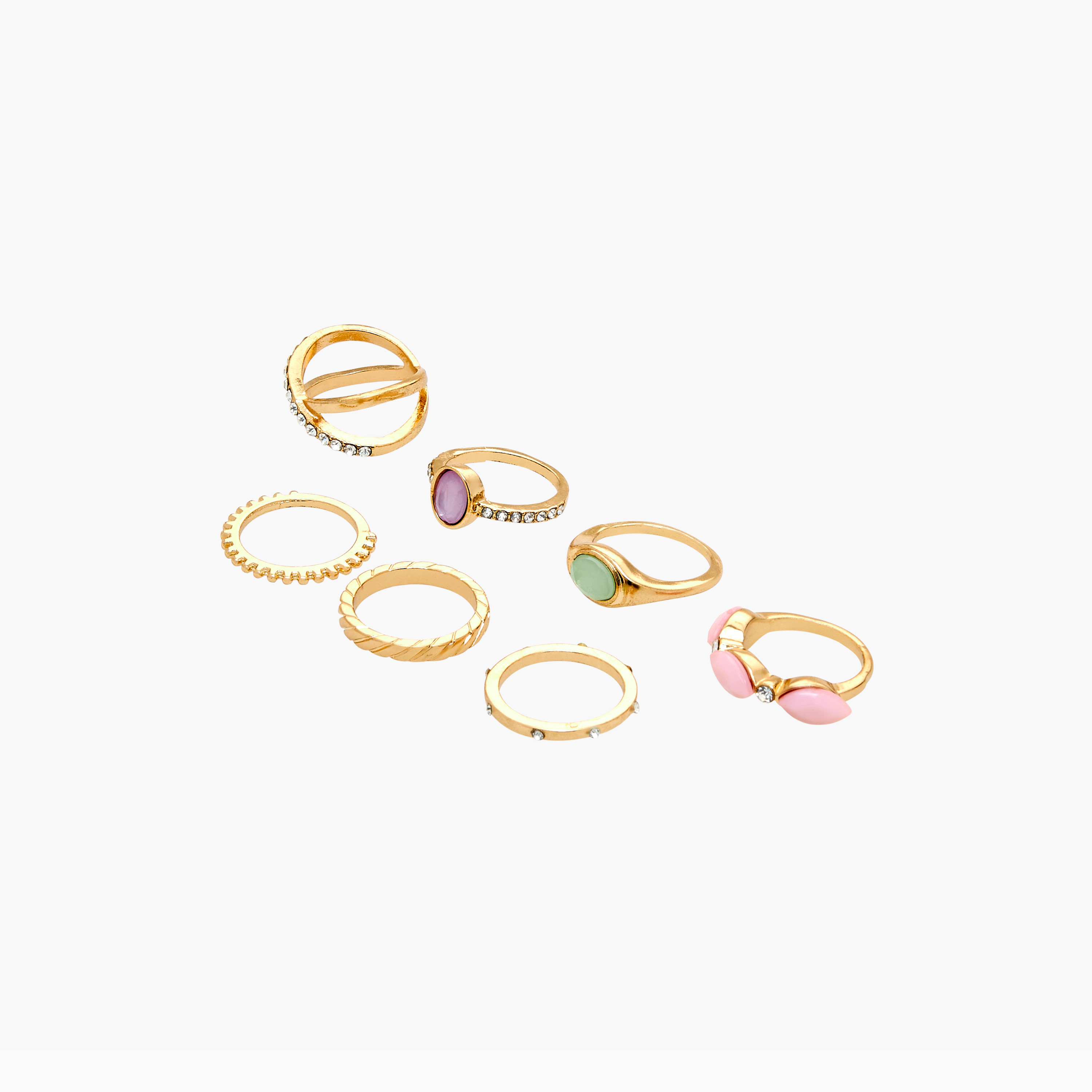 Embellished 7-Piece Ring Set - L-XL-women-watchesandjewellery-jewellery-rings-image-2
