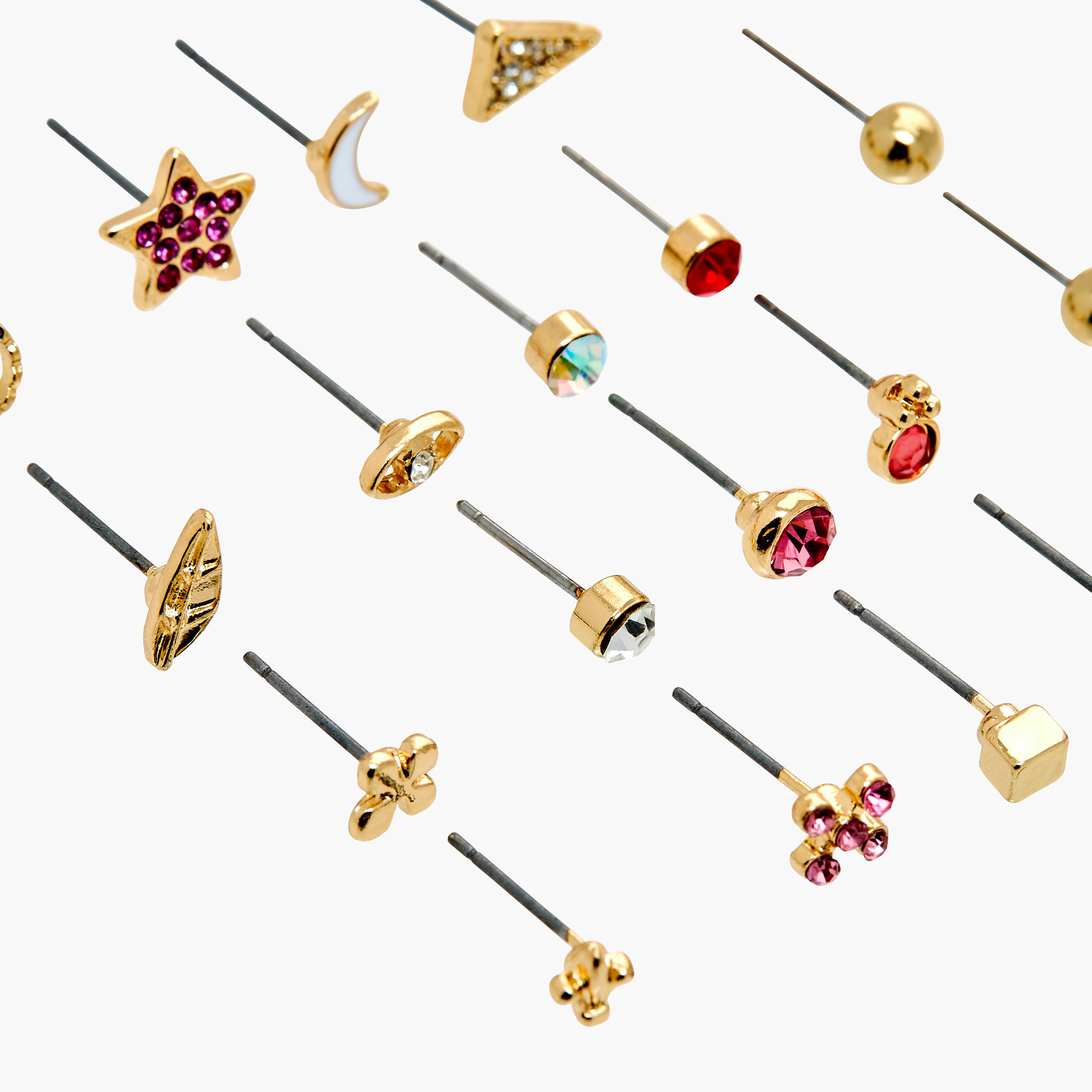 حلق بمكبس إغلاق خلفي - طقم من 20 زوج متنوع-women-watchesandjewellery-jewellery-earrings-image-3