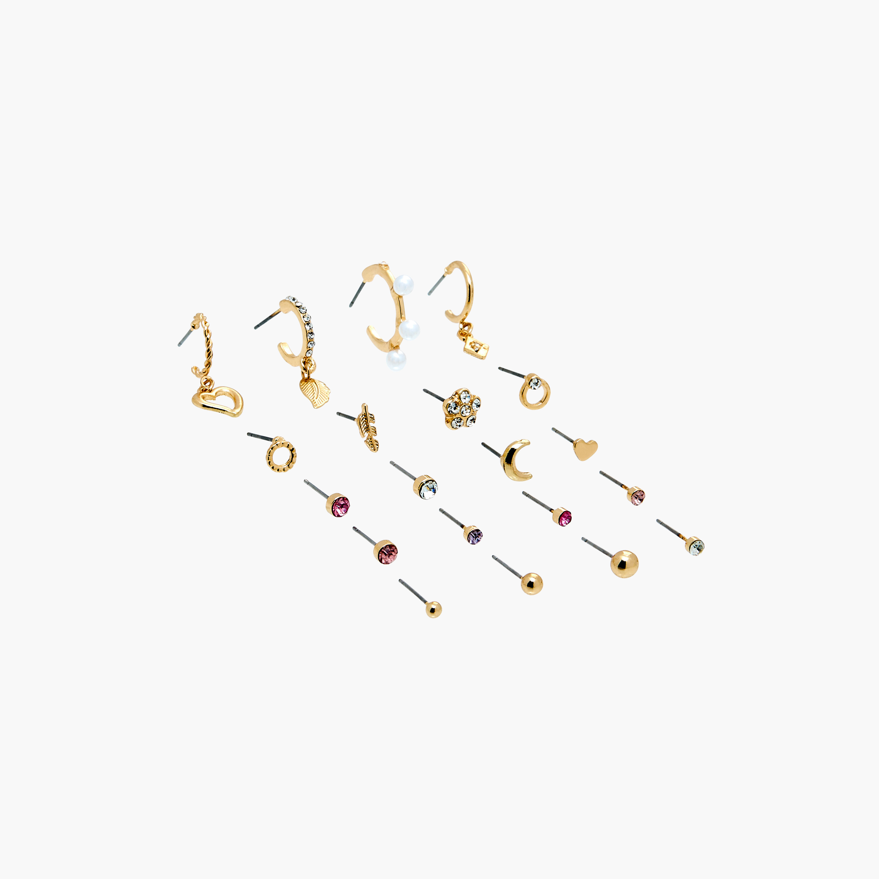 حلق بمكبس إغلاق خلفي - طقم من 20 زوج متنوع-women-watchesandjewellery-jewellery-earrings-image-2