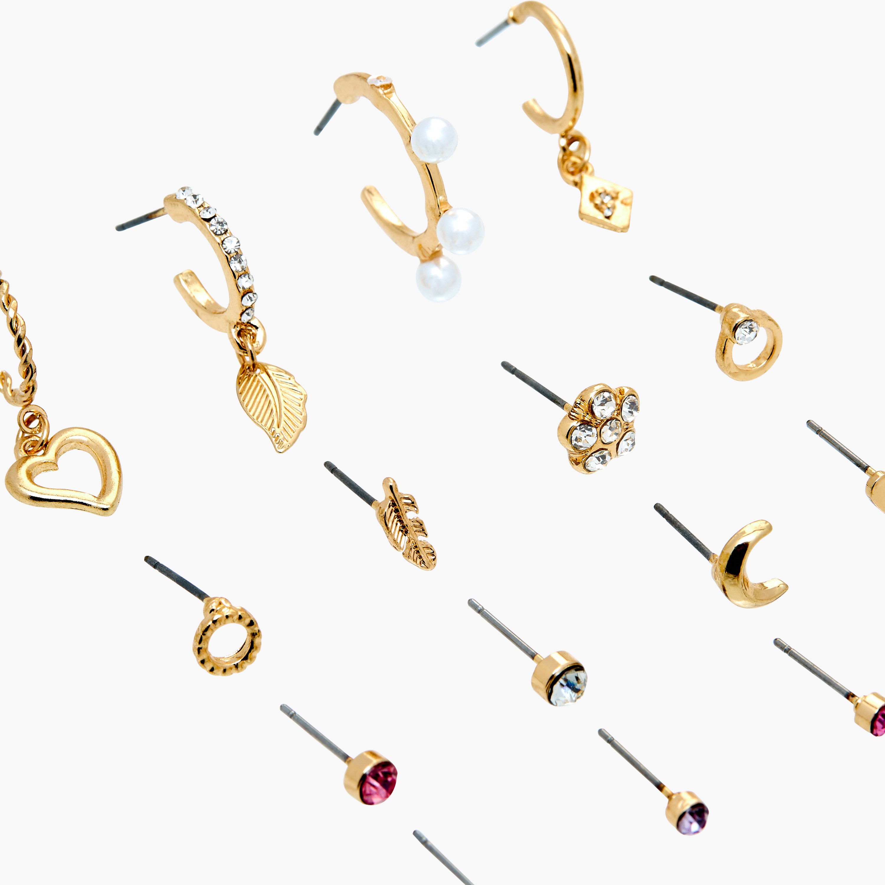 حلق بمكبس إغلاق خلفي - طقم من 20 زوج متنوع-women-watchesandjewellery-jewellery-earrings-image-3