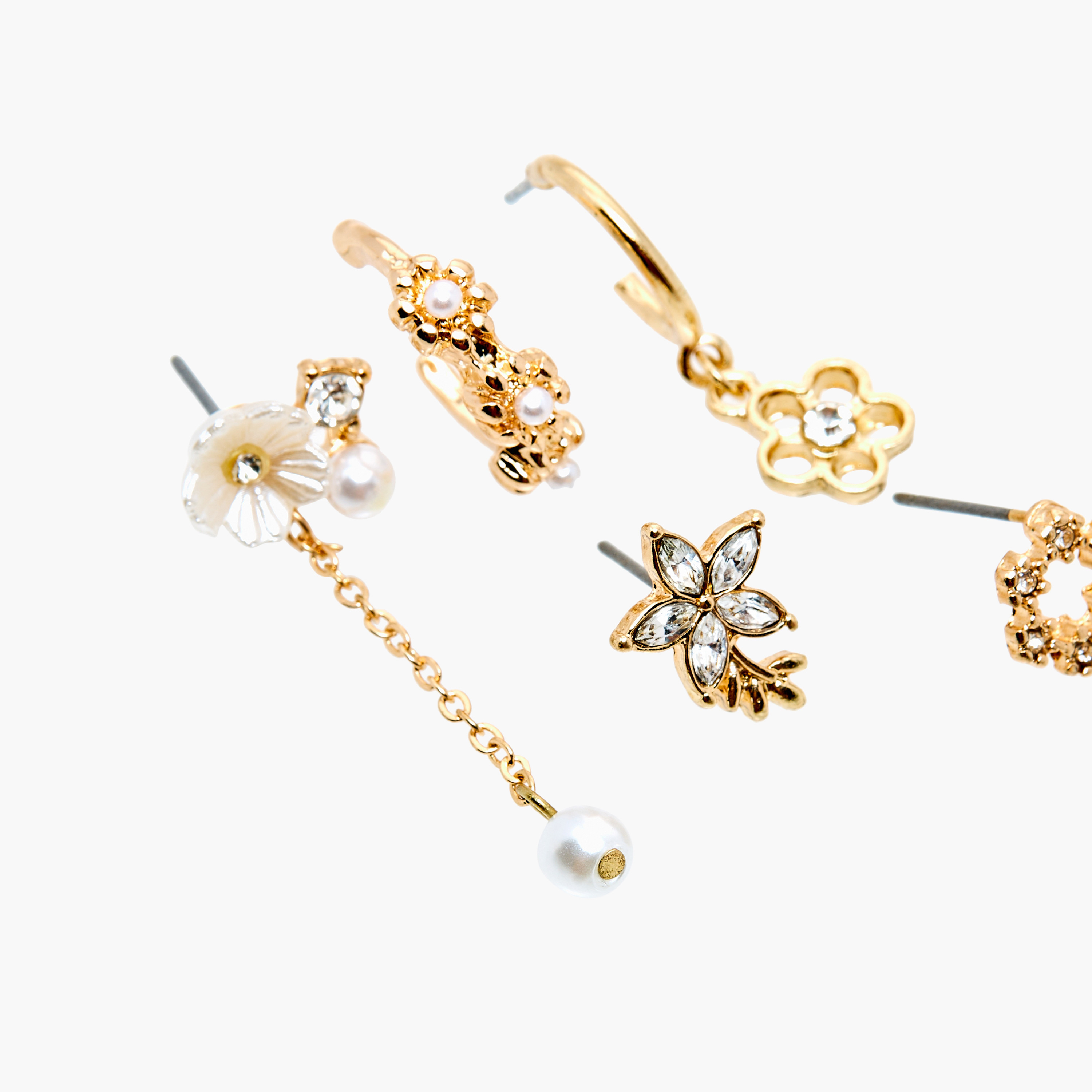 حلقان مزينة بمكبس إغلاق خلفي - طقم من 9 أزواج-women-watchesandjewellery-jewellery-earrings-image-3
