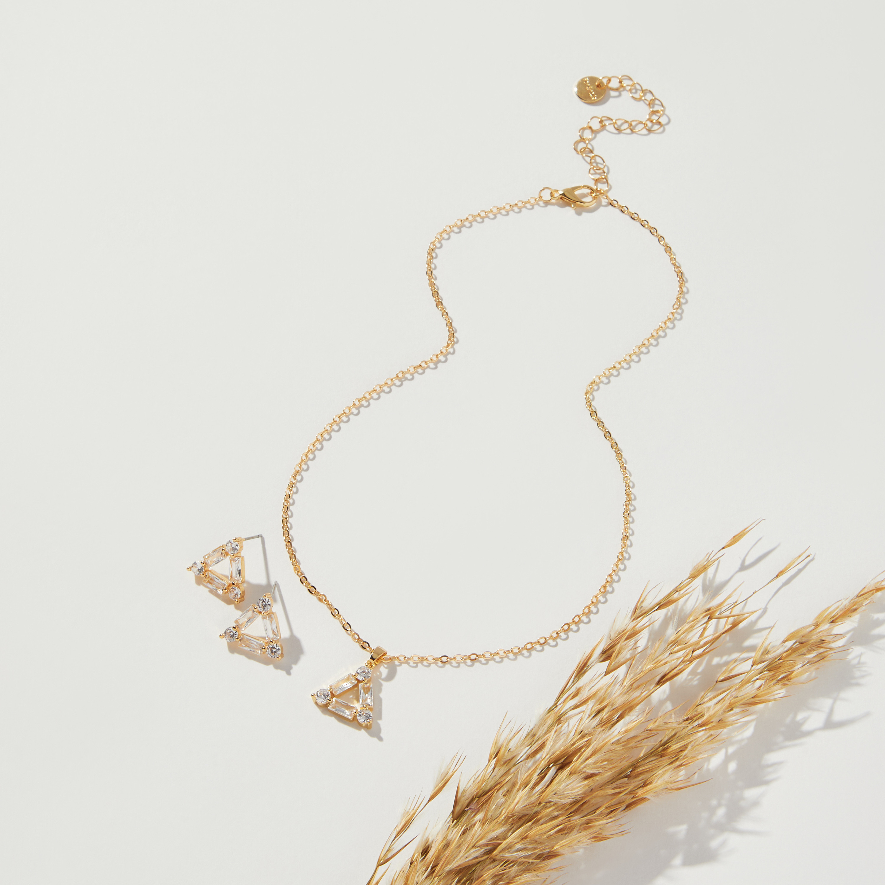 Stone Embellished Necklace and Earrings Set-women-watchesandjewellery-jewellery-jewellerysets-image-1
