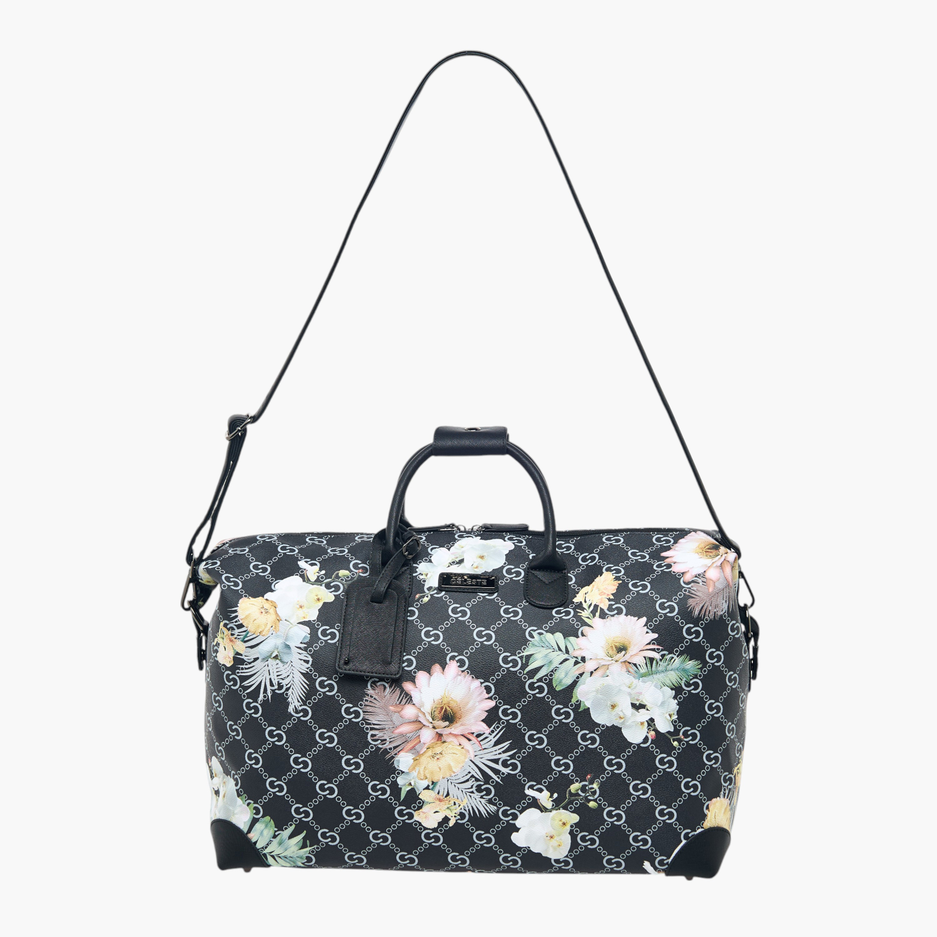 شنطة دافل بسحّاب إغلاق وحزام قابل للفصل وطبعات أزهار من سيليست-travel-luggagesandbags-dufflebags-image-2