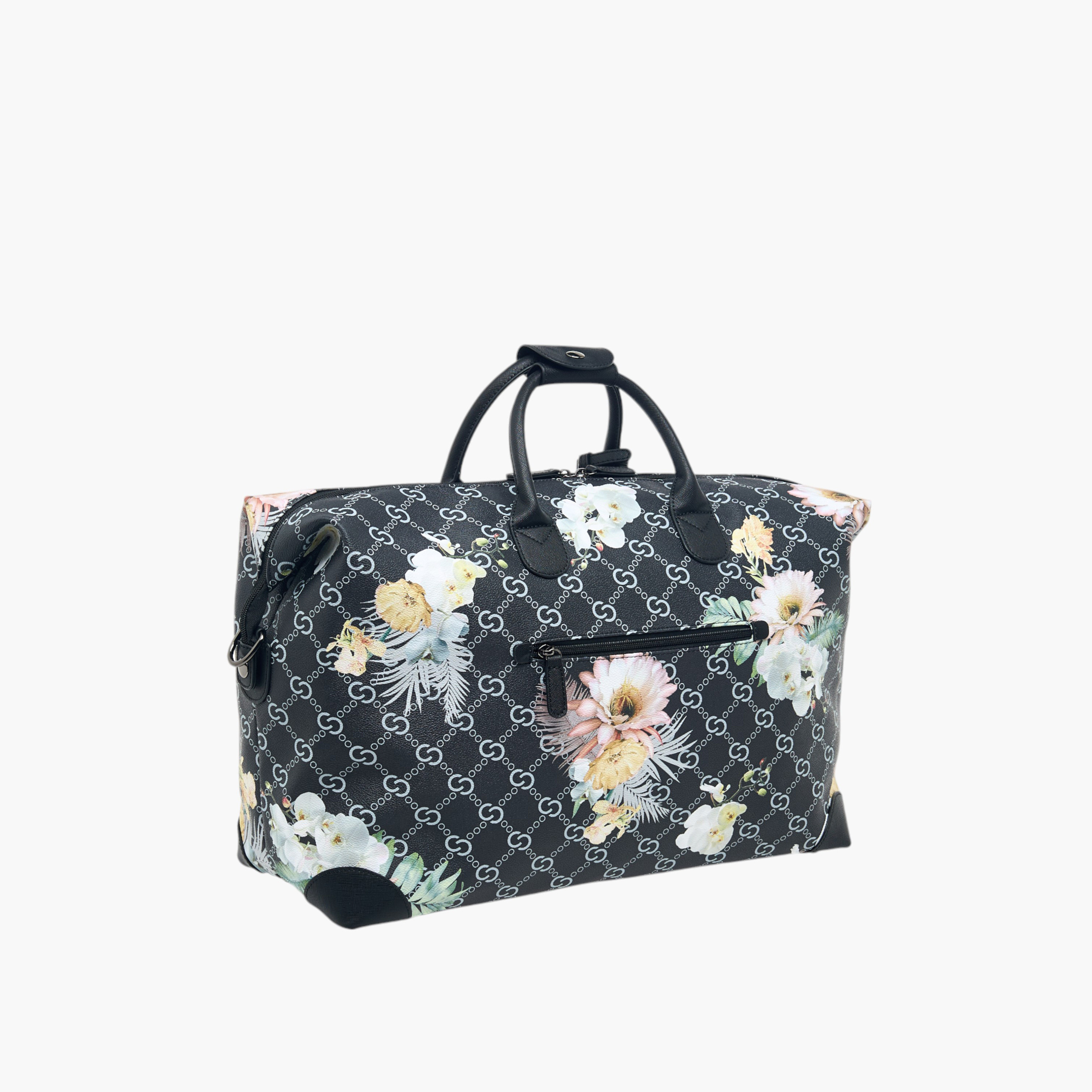 شنطة دافل بسحّاب إغلاق وحزام قابل للفصل وطبعات أزهار من سيليست-travel-luggagesandbags-dufflebags-image-3