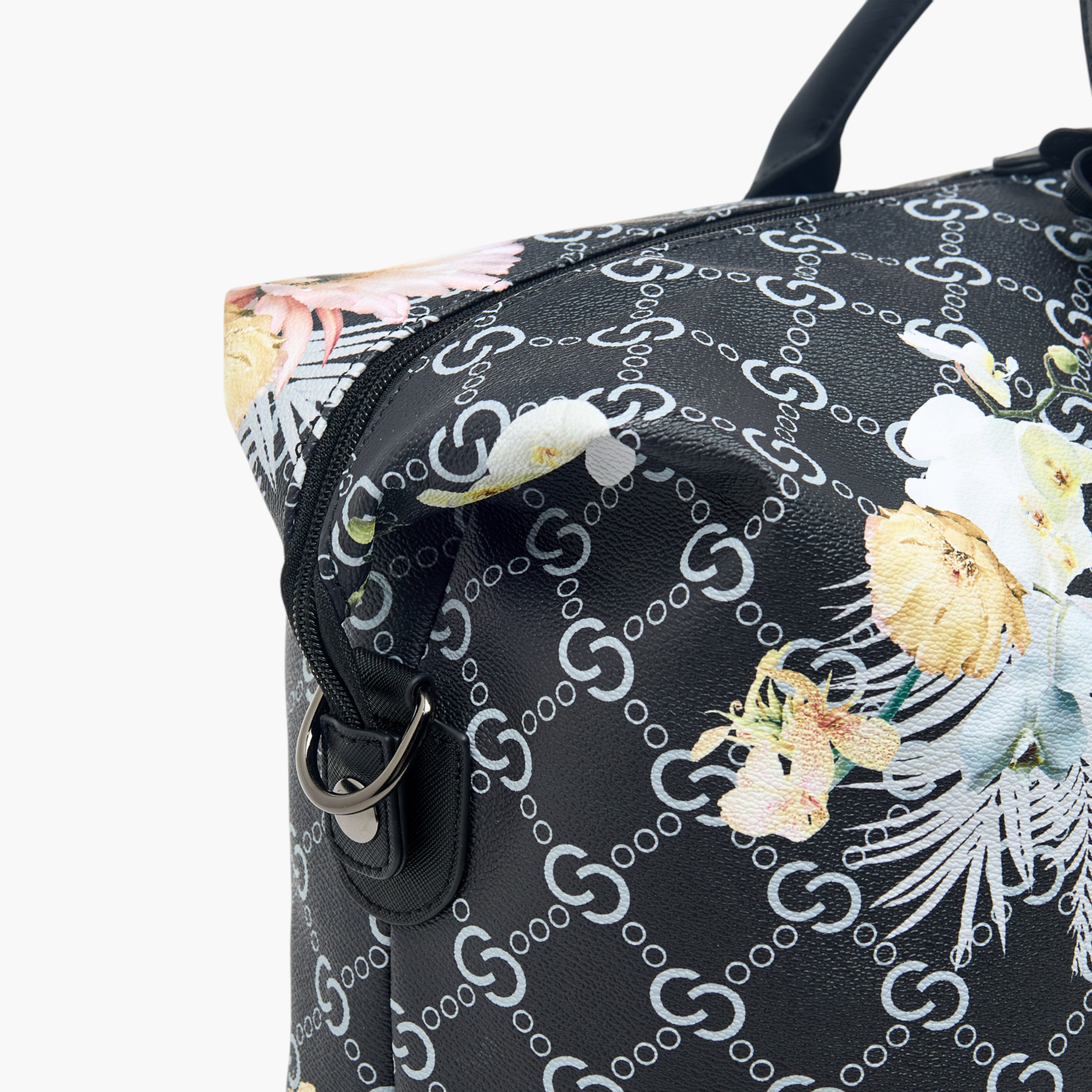 شنطة دافل بسحّاب إغلاق وحزام قابل للفصل وطبعات أزهار من سيليست-travel-luggagesandbags-dufflebags-image-4