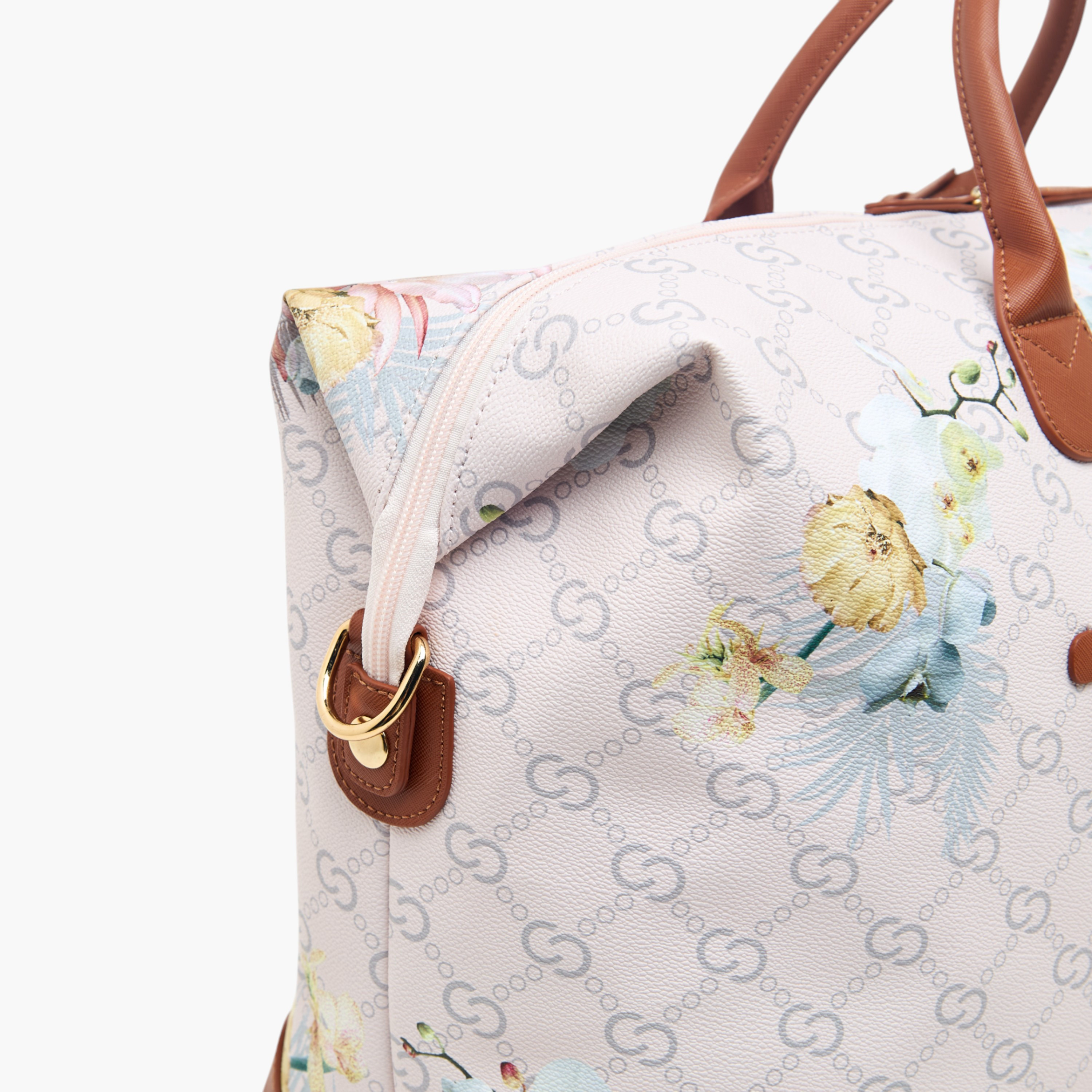 شنطة دافل بسحّاب إغلاق وحزام قابل للفصل وطبعات أزهار من سيليست-travel-luggagesandbags-dufflebags-image-15