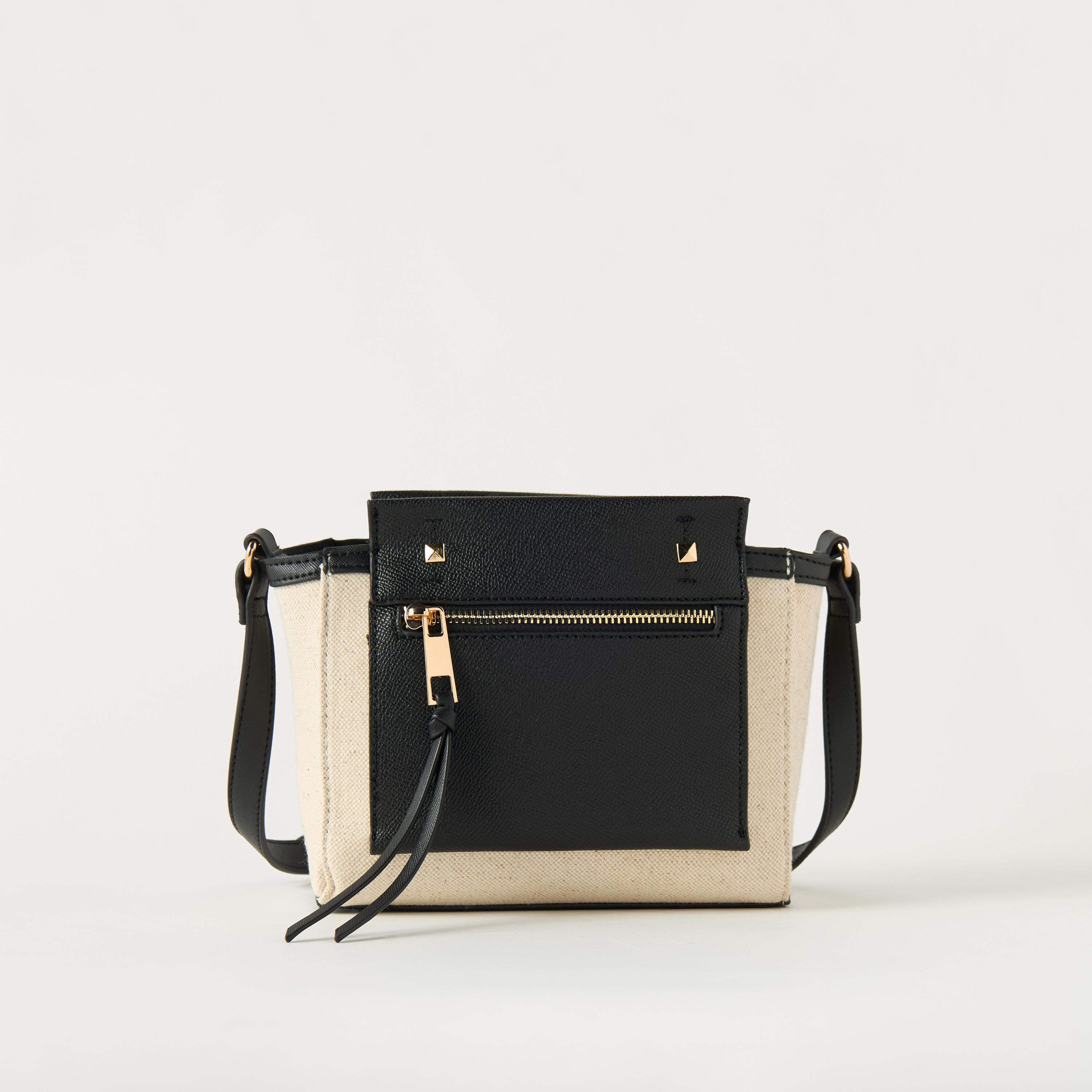 Sasha Colourblock Crossbody Bag with Adjustable Strap and Zip Closure-women-bagsandwallets-handbags-image-1