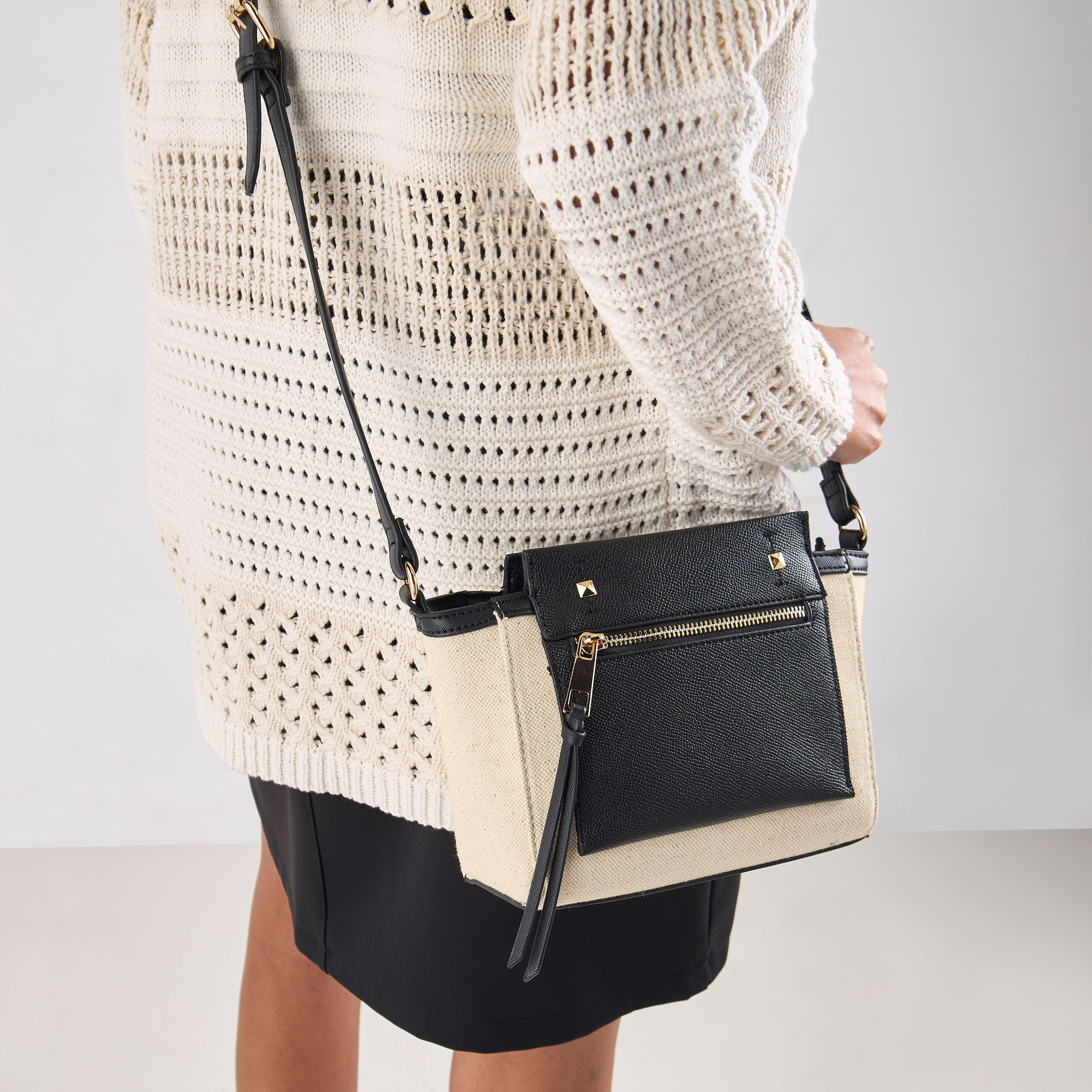 Sasha Colourblock Crossbody Bag with Adjustable Strap and Zip Closure-women-bagsandwallets-handbags-image-2