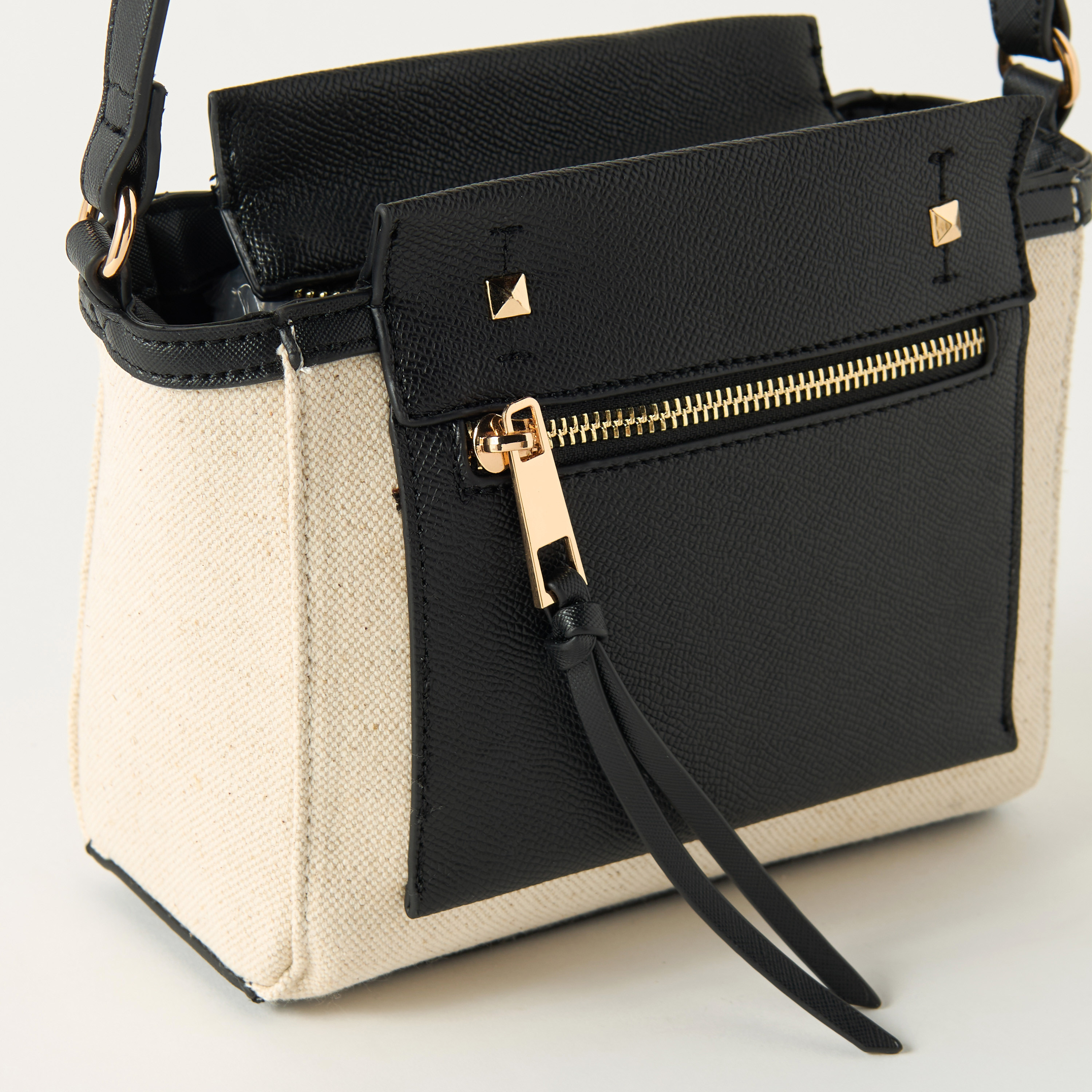 Sasha Colourblock Crossbody Bag with Adjustable Strap and Zip Closure-women-bagsandwallets-handbags-image-3