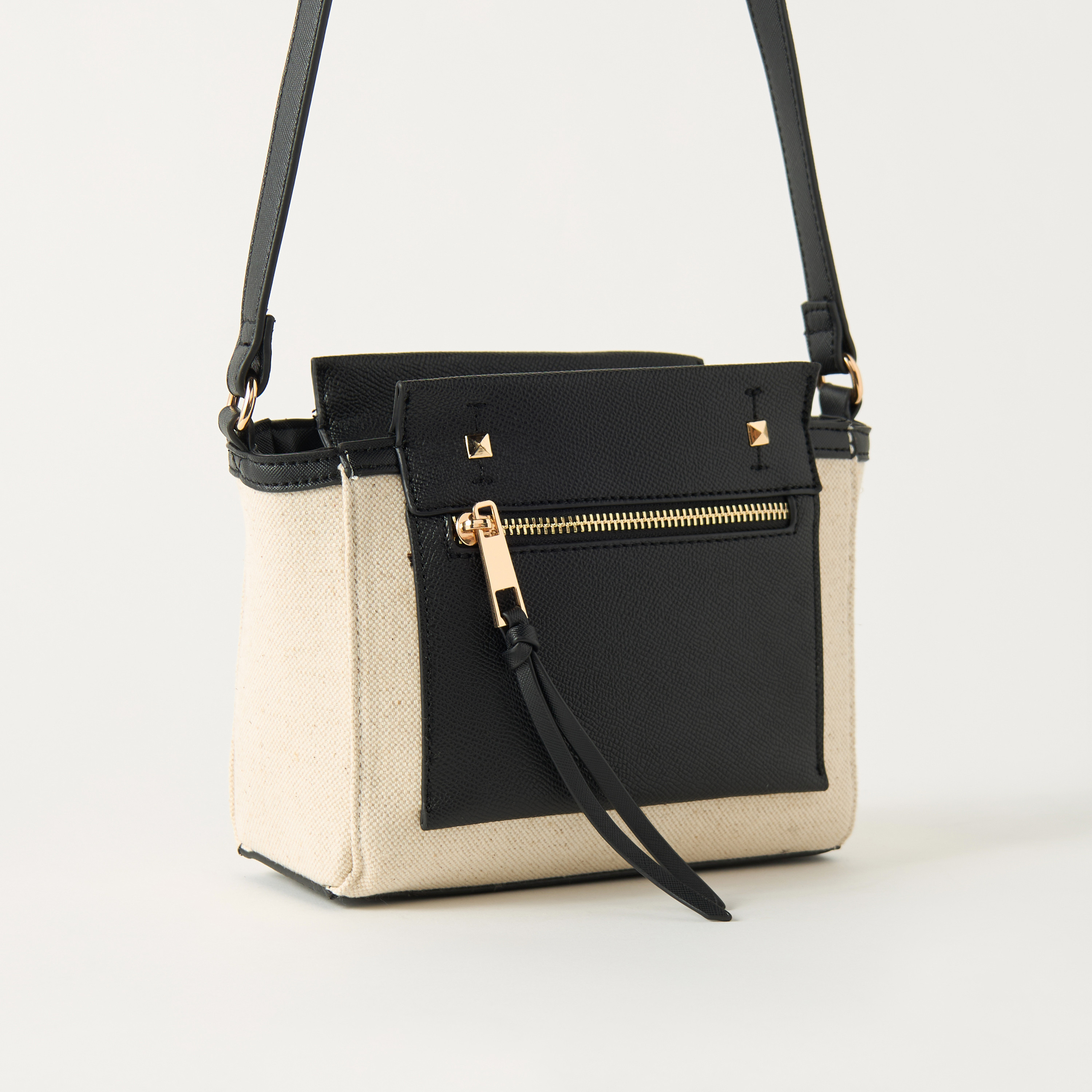 Sasha Colourblock Crossbody Bag with Adjustable Strap and Zip Closure-women-bagsandwallets-handbags-image-4