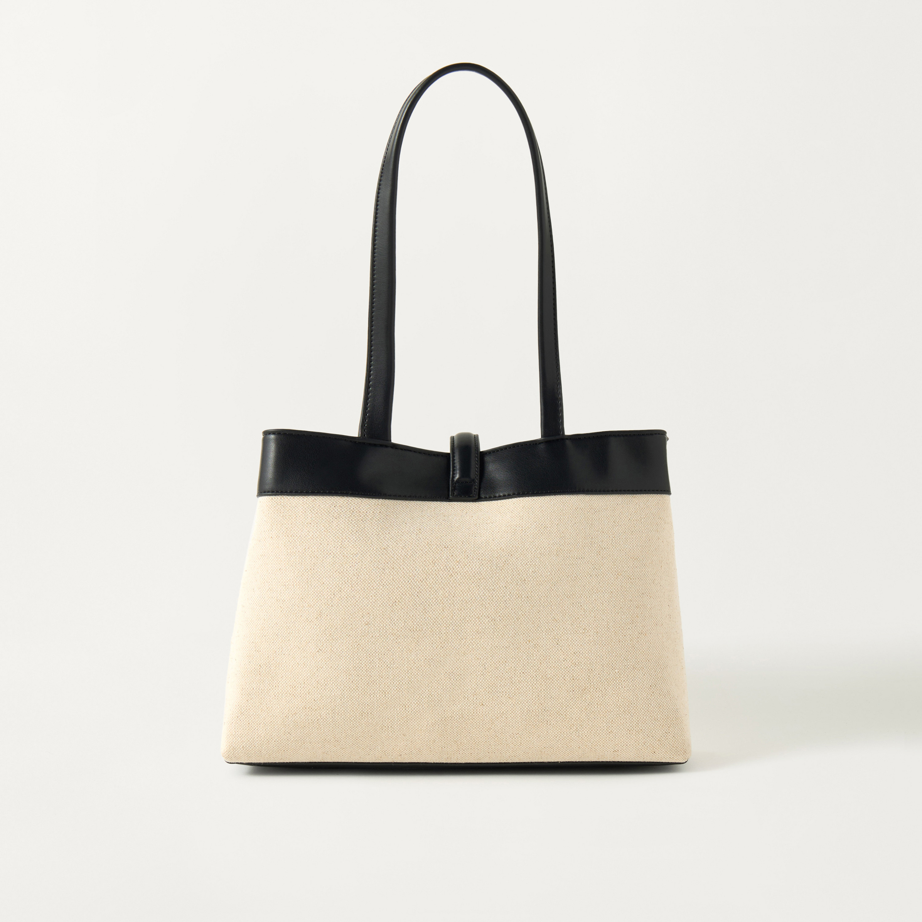 Sasha Textured Tote Bag with Double Handle and Twist Lock Closure-women-bagsandwallets-handbags-image-5