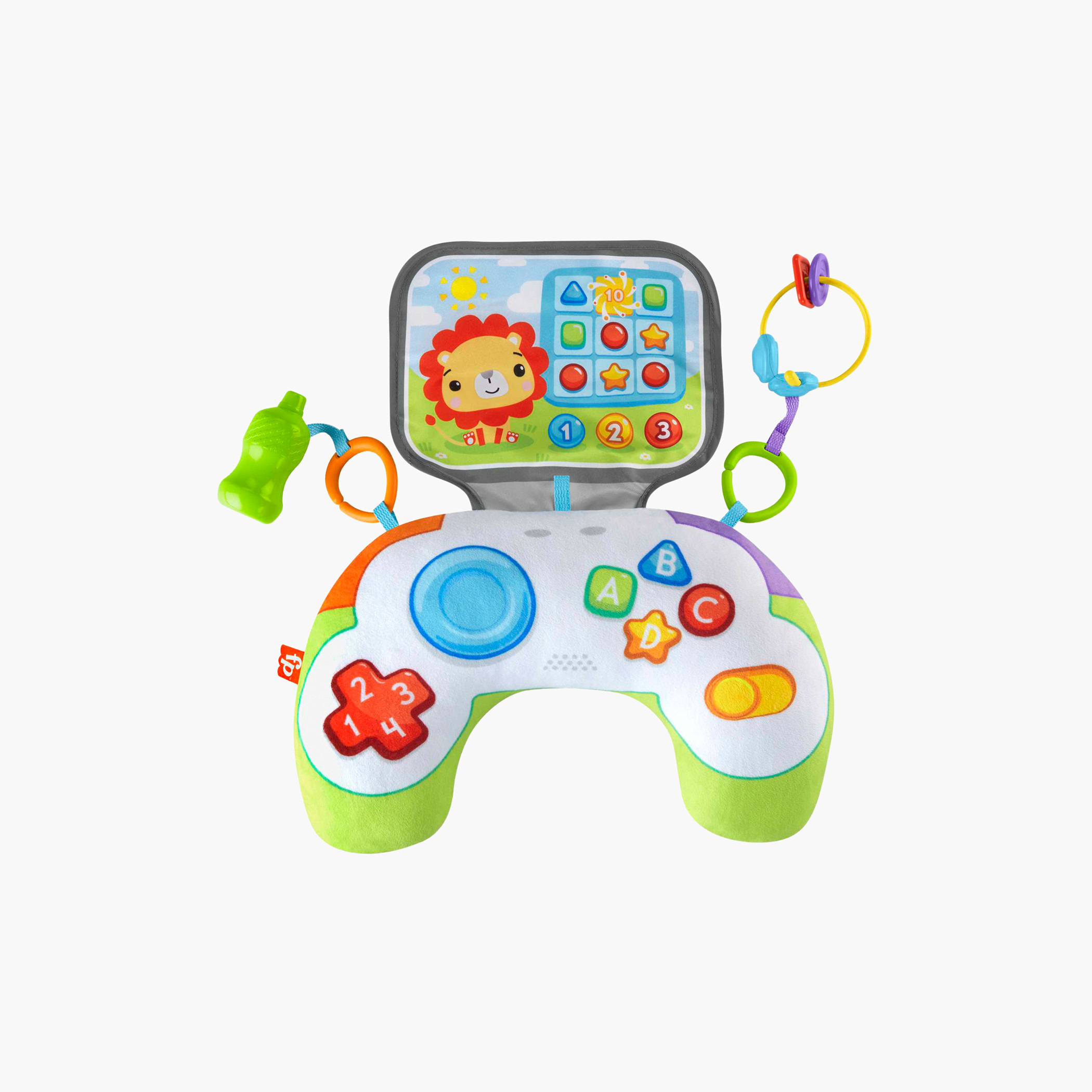 Fisher-Price Littlest Gamer Tummy Time Wedge with 2 Toys for Motor Skill & Sensory Development-toys-babyandtoddlertoys-learningtoys-image-1