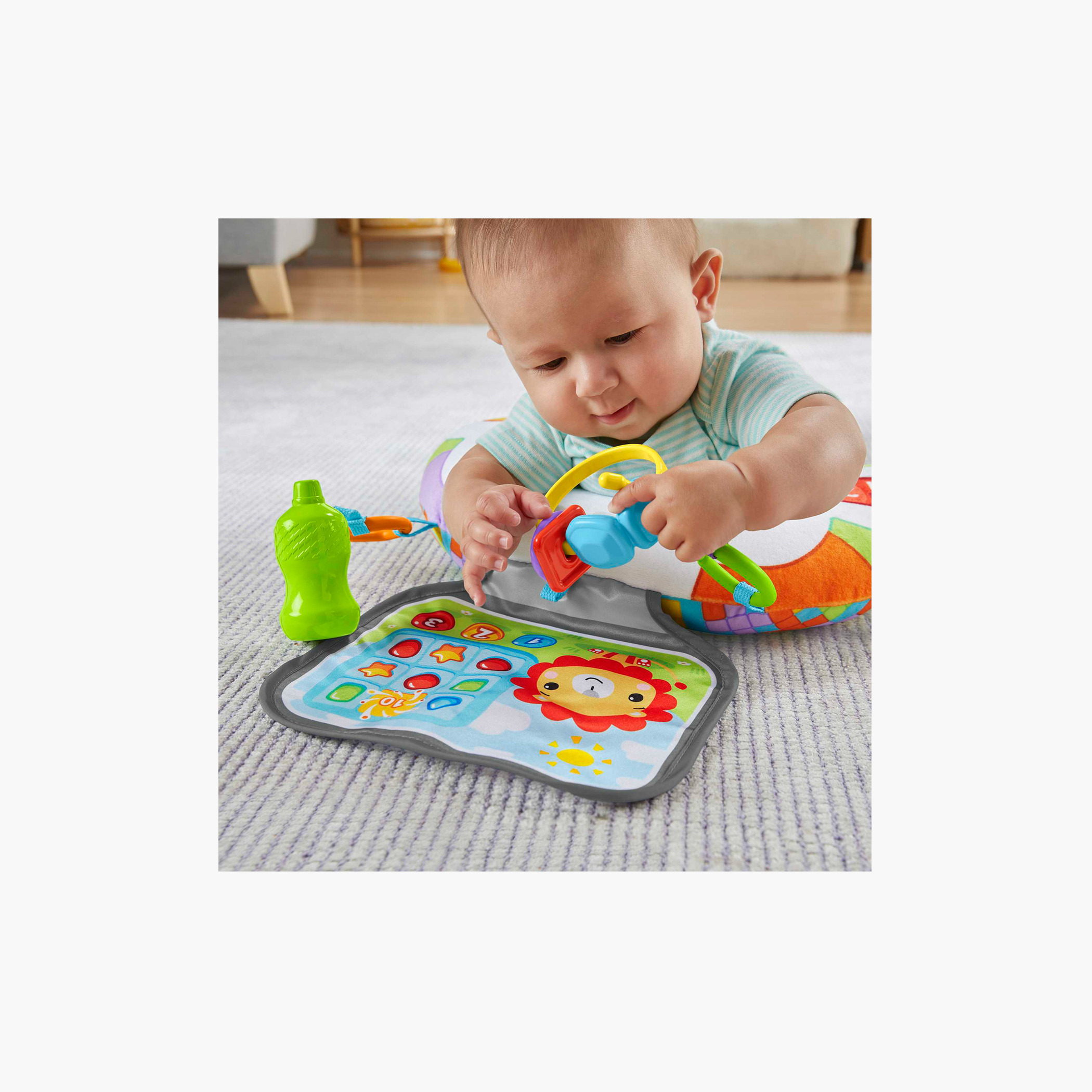 Fisher-Price Littlest Gamer Tummy Time Wedge with 2 Toys for Motor Skill & Sensory Development-toys-babyandtoddlertoys-learningtoys-image-4