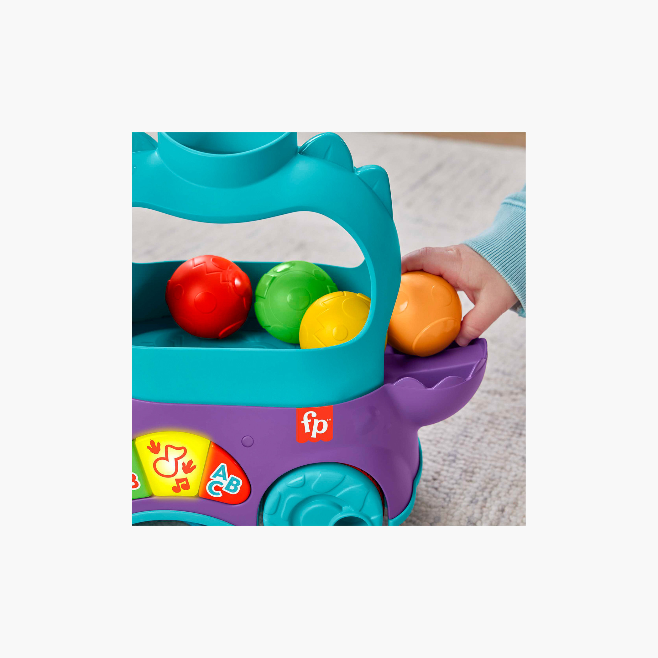 Fisher-Price Infant & Toddler Learning Toy, Dinosaur Ball Popper Pull Toy, Poppin’ Triceratops-toys-babyandtoddlertoys-pushandpulltoys-image-4