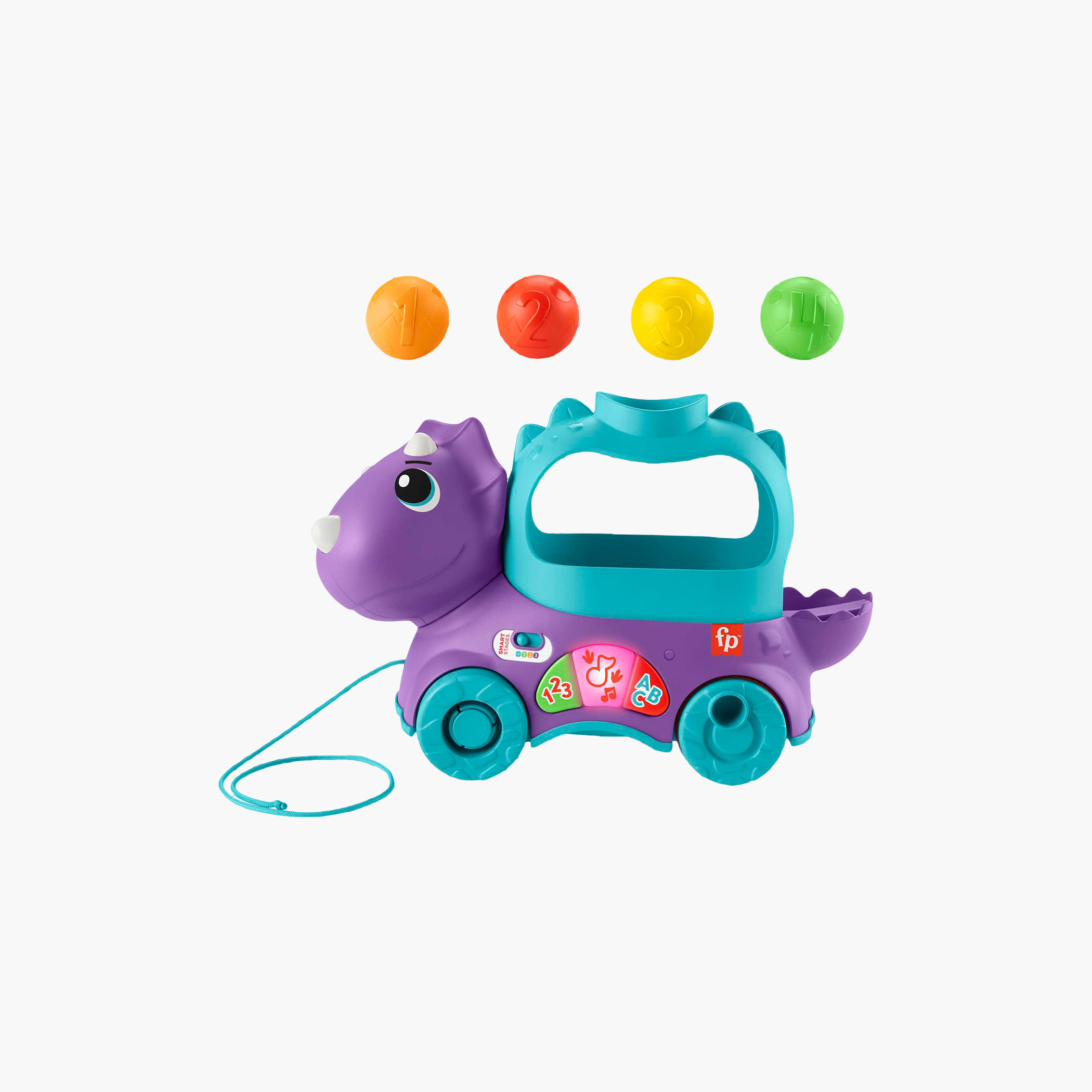 Fisher-Price Infant & Toddler Learning Toy, Dinosaur Ball Popper Pull Toy, Poppin’ Triceratops-toys-babyandtoddlertoys-pushandpulltoys-image-5