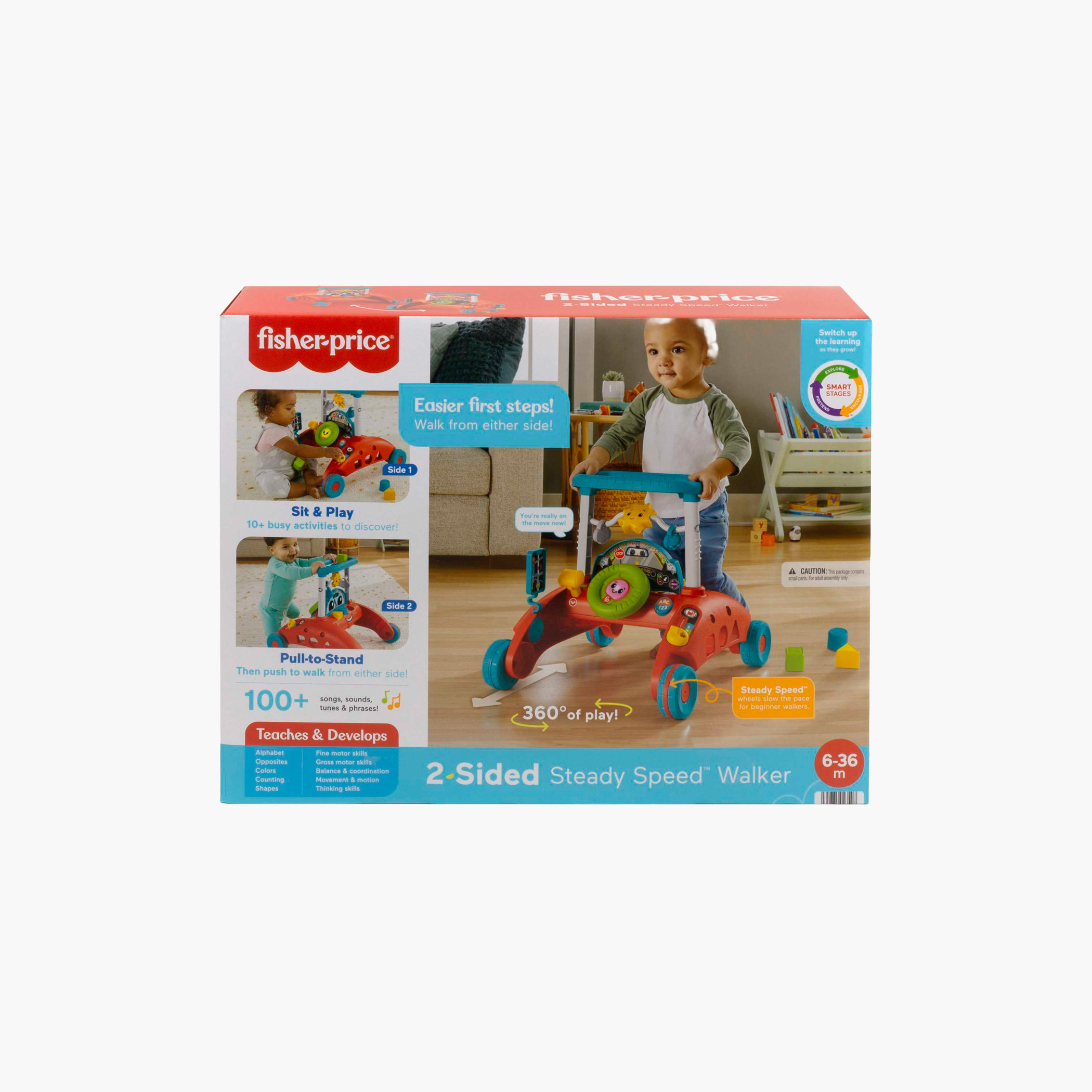 مشاية ثابتة السرعة ثنائية الجوانب بتصميم سيارة من فيشر برايس - إصدار انجليزي بريطاني-baby-infantactivity-walkers-image-6