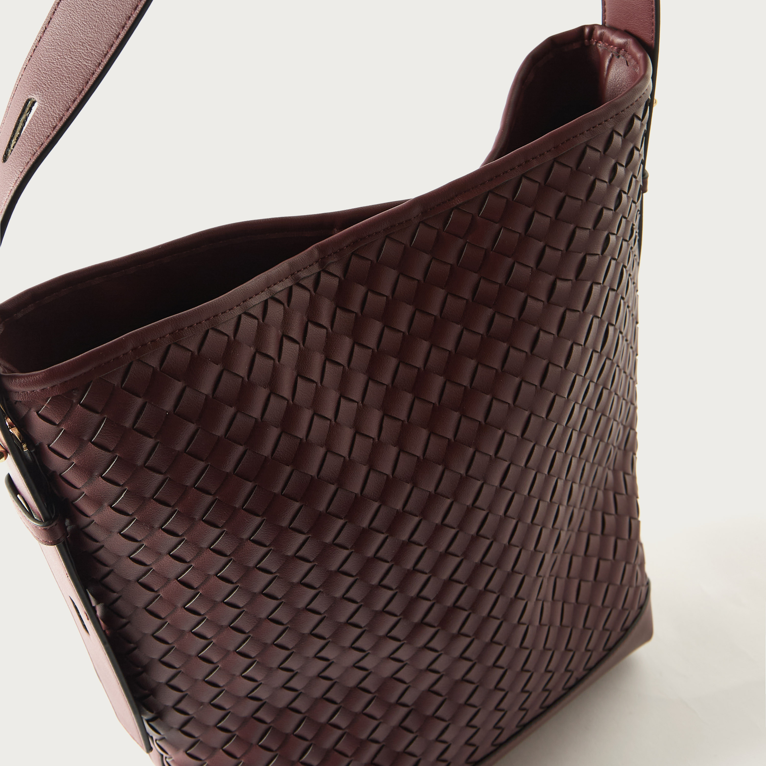 Sasha Weave Textured Hobo Bag with Button Closure-women-bagsandwallets-handbags-image-2