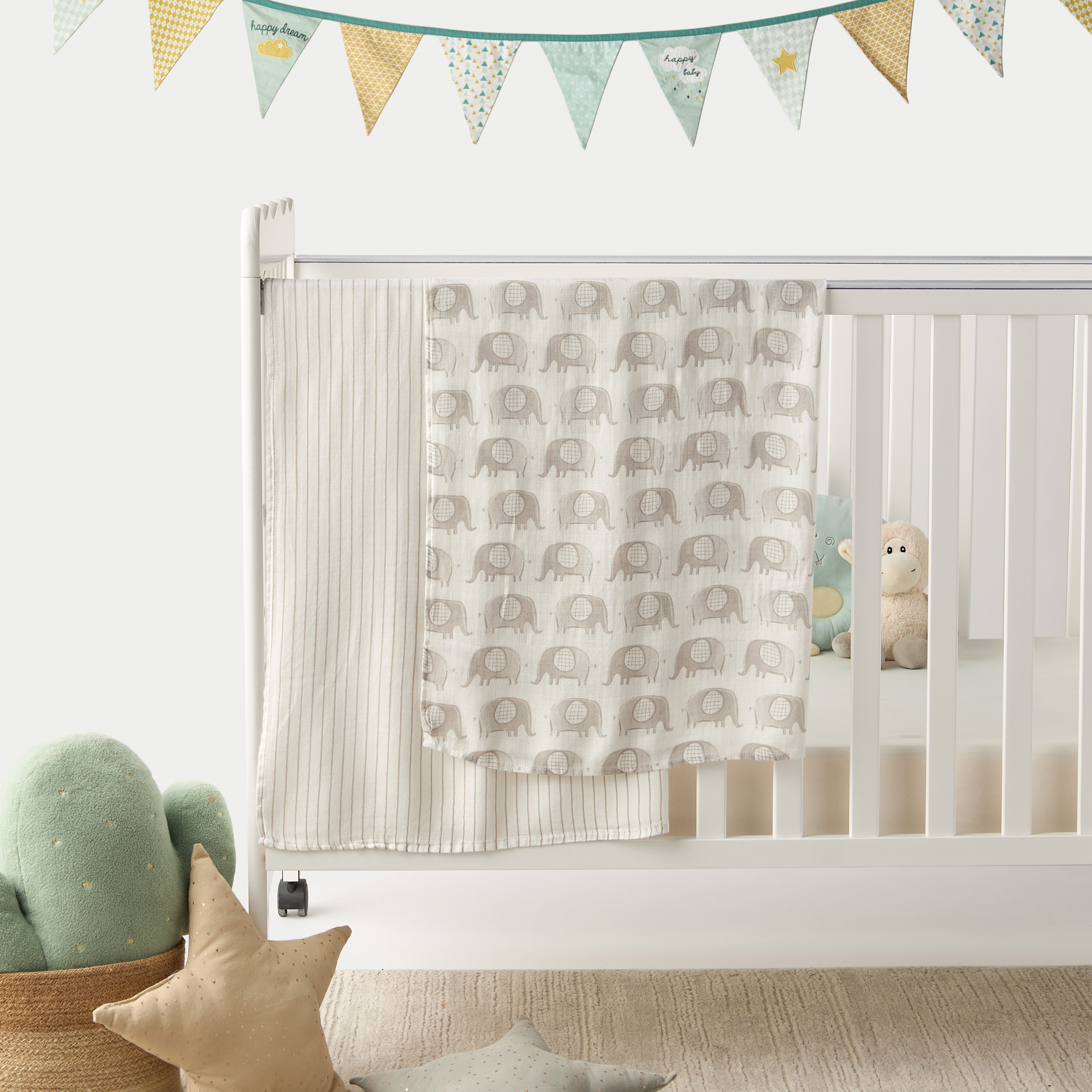 Giggles Printed Muslin Swaddle Blanket - Set of 2-baby-nursery-blanketsandswaddles-blanketsandquilts-image-1