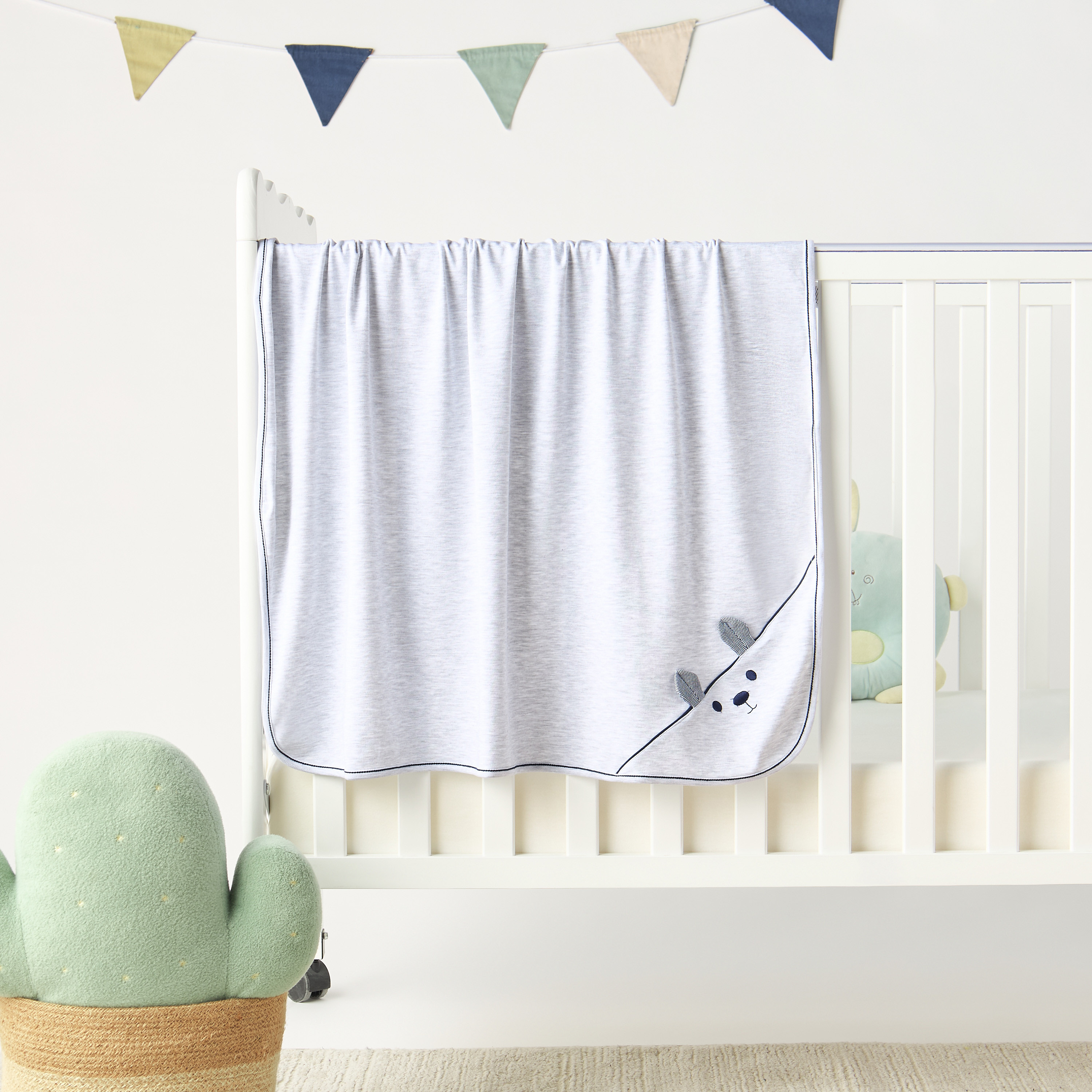 Juniors Bear Applique Receiving Blanket - 80x80 cm-baby-nursery-blanketsandswaddles-receivingblankets-image-1